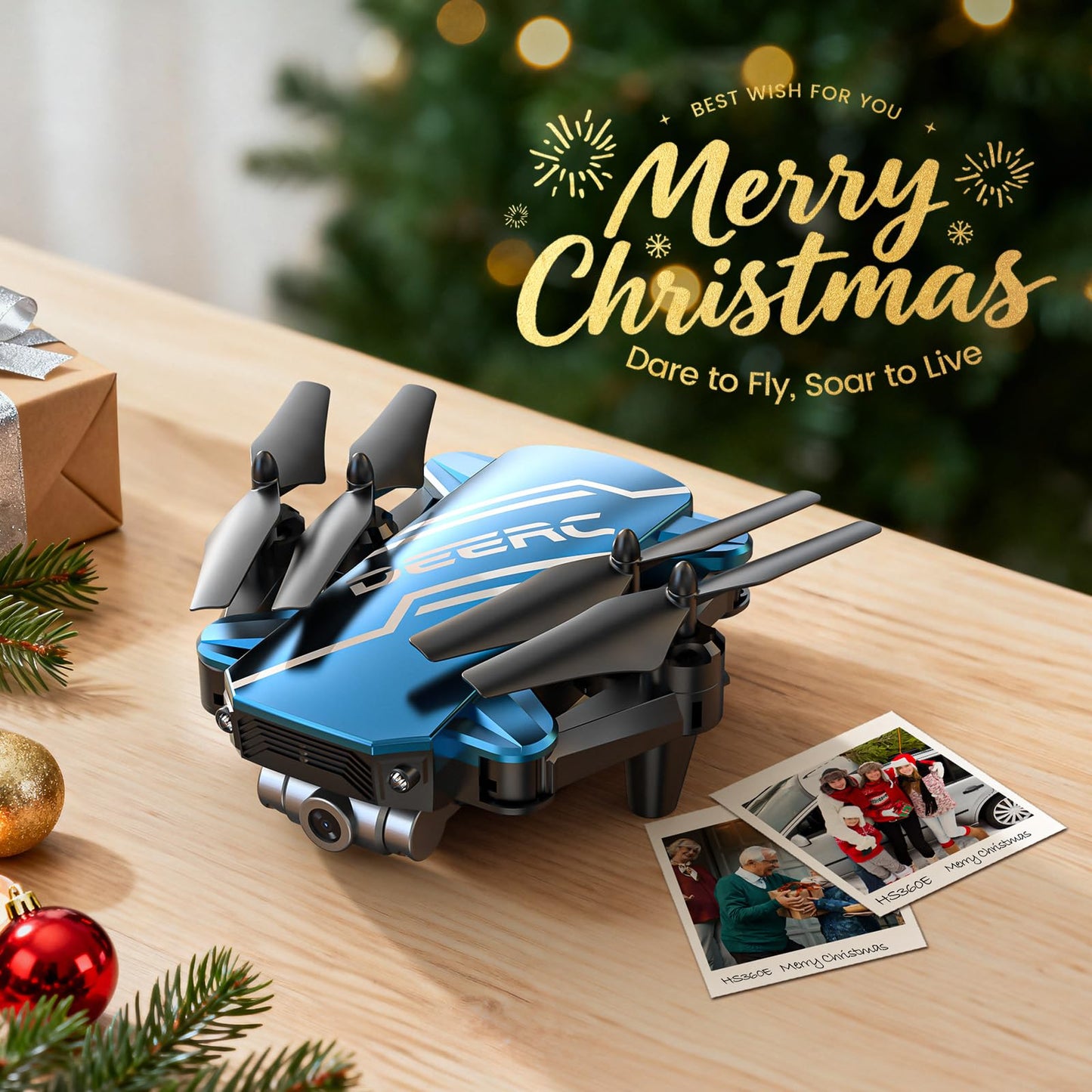 DEERC D20 Mini Drone for Kids with 720P HD FPV Camera Remote Control Toys Gifts for Boys Girls with Altitude Hold, Headless Mode, One Key Start Speed Adjustment, 3D Flips 2 Batteries, Blue