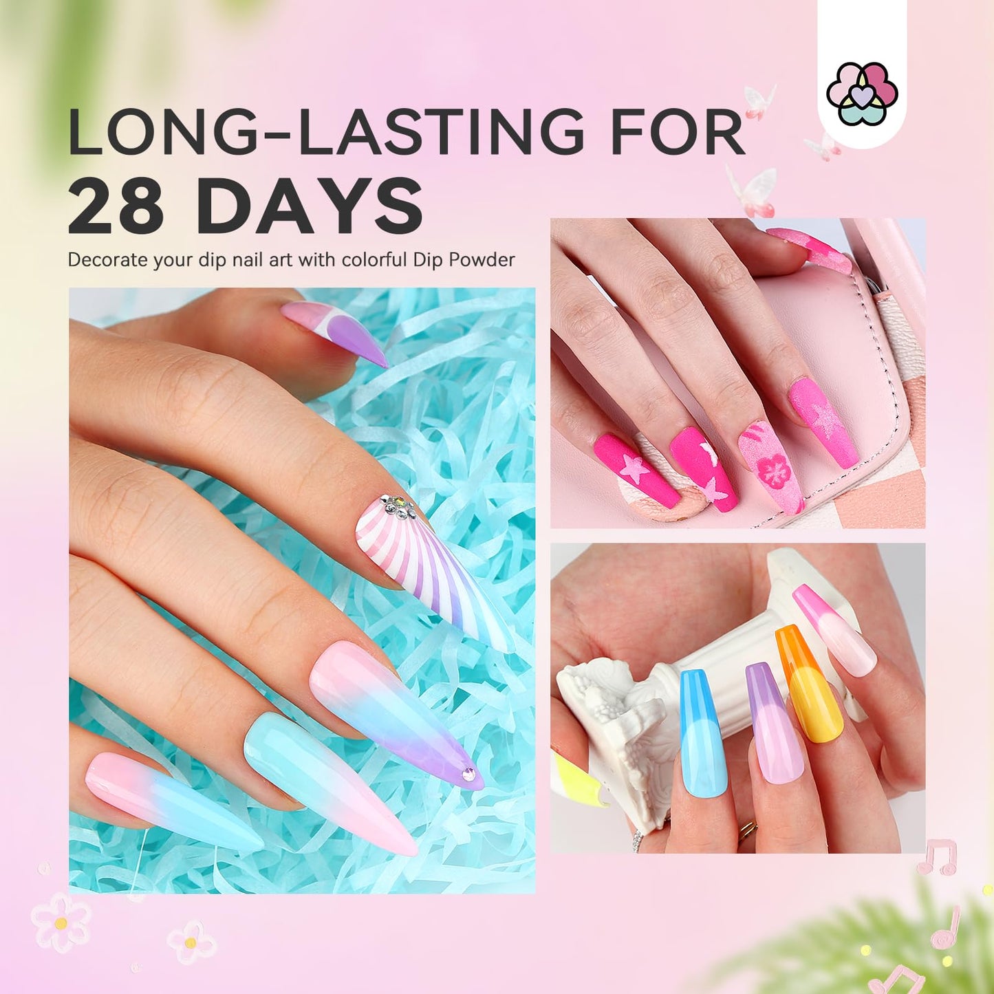 SAVILAND Dip Powder Nail Kit with Drill - 20 Colors Summer Neon Dip Nails Powder Starter Kit with Everything Dip Liquid Dipping System Base Top Coat Activator Manicure Art Salon DIY Christmas Gift