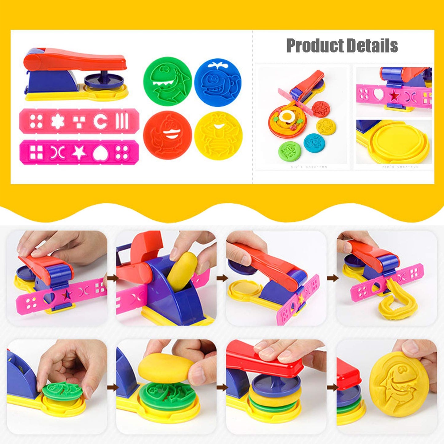 Oun Nana 32-Piece Dough Tool Set for Kids – Dough Play Tools with Molds, Rollers, Extruder, Cutters & Scissors –Clay Tools for Creative Play (Random Colors)