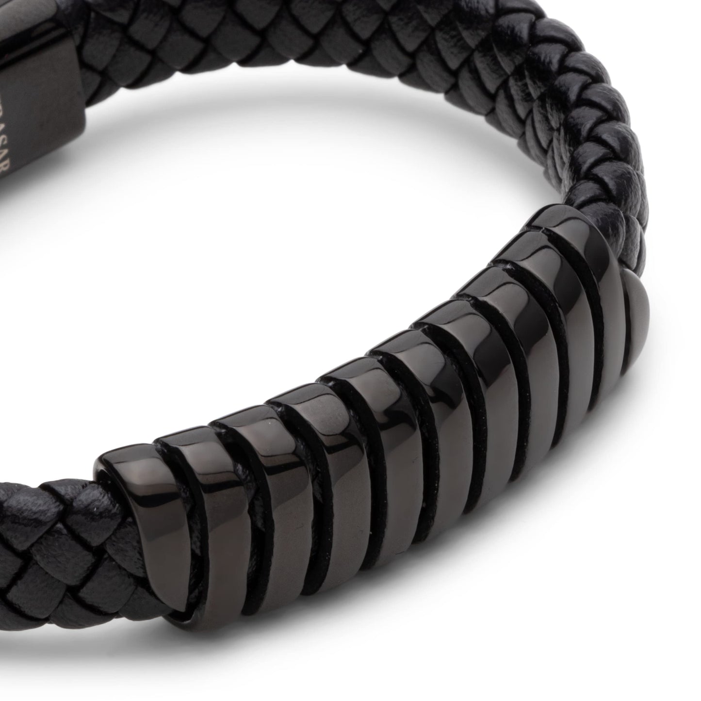 SERASAR Mens Leather Bracelet 20cm Black Men Gift Box Genuine Braided Adjust Able Magnetic Clasp Multi Layer Wrap Rope Man Mans Bracelets Jewelry Magnet Accessories