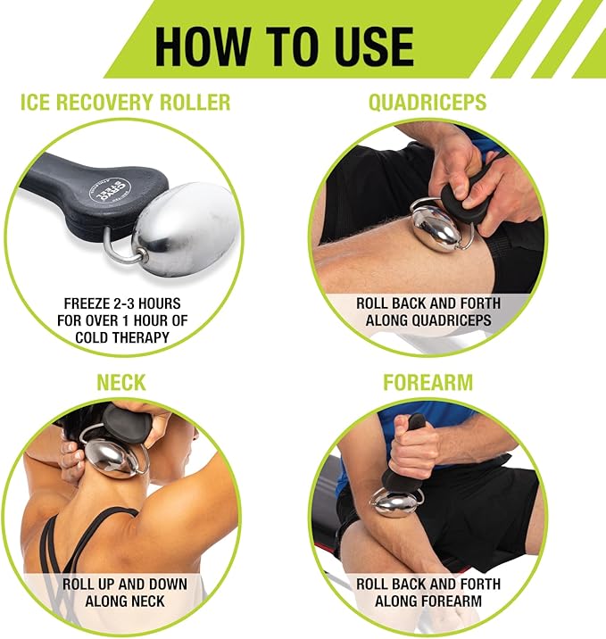 Pro-Tec Athletics Rollers, RM Extreme,RM Extreme Mini,Cryosteel Ice Roller, Portable Roller, Deep Tissue Massage, Muscle Relief, Hamstring, Quadriceps, Calf,Multi-Directional,Enhance Performance,Adult