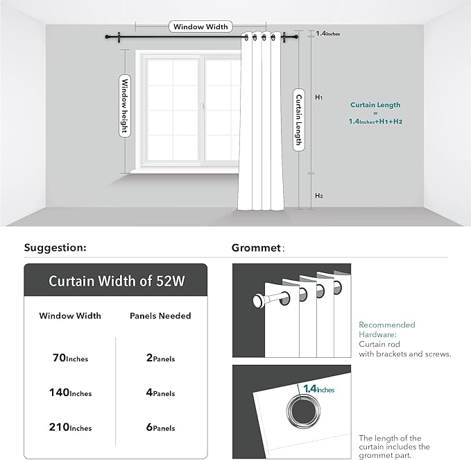 Deconovo Pink Curtains, Blackout Drapes, Thermal Insulated Soundproof Privacy Curtain, Silver Tree Print, 52 x 84 Inch, Machine Washable Window Panels for Girls Bedroom Living Room Nursery, Set of 2