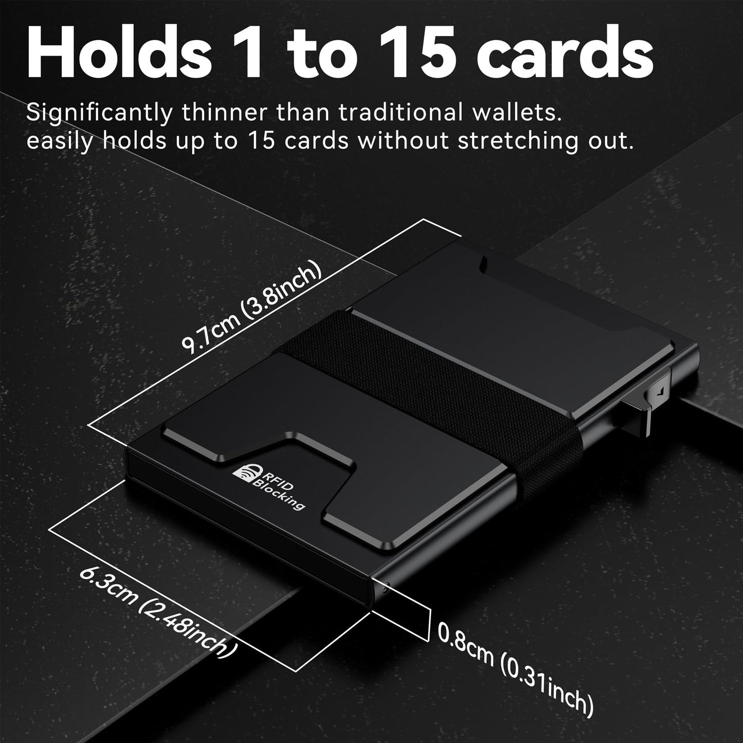 furid Smart Card Wallet for Men Slim: Minimalist Wallet For Men - RFID Blocking Pop Up Front Pocket Wallet, Metal Wallet 11 Card Holder