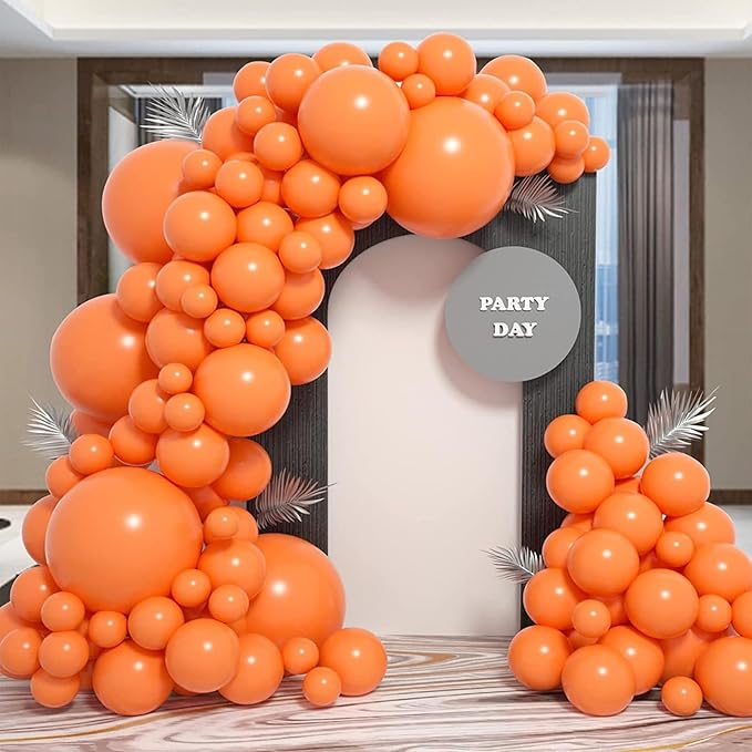 Orange Balloon Arch Kit 130pcs – Pastel & Light Orange Latex Garland for Halloween, Graduation & Birthday Parties