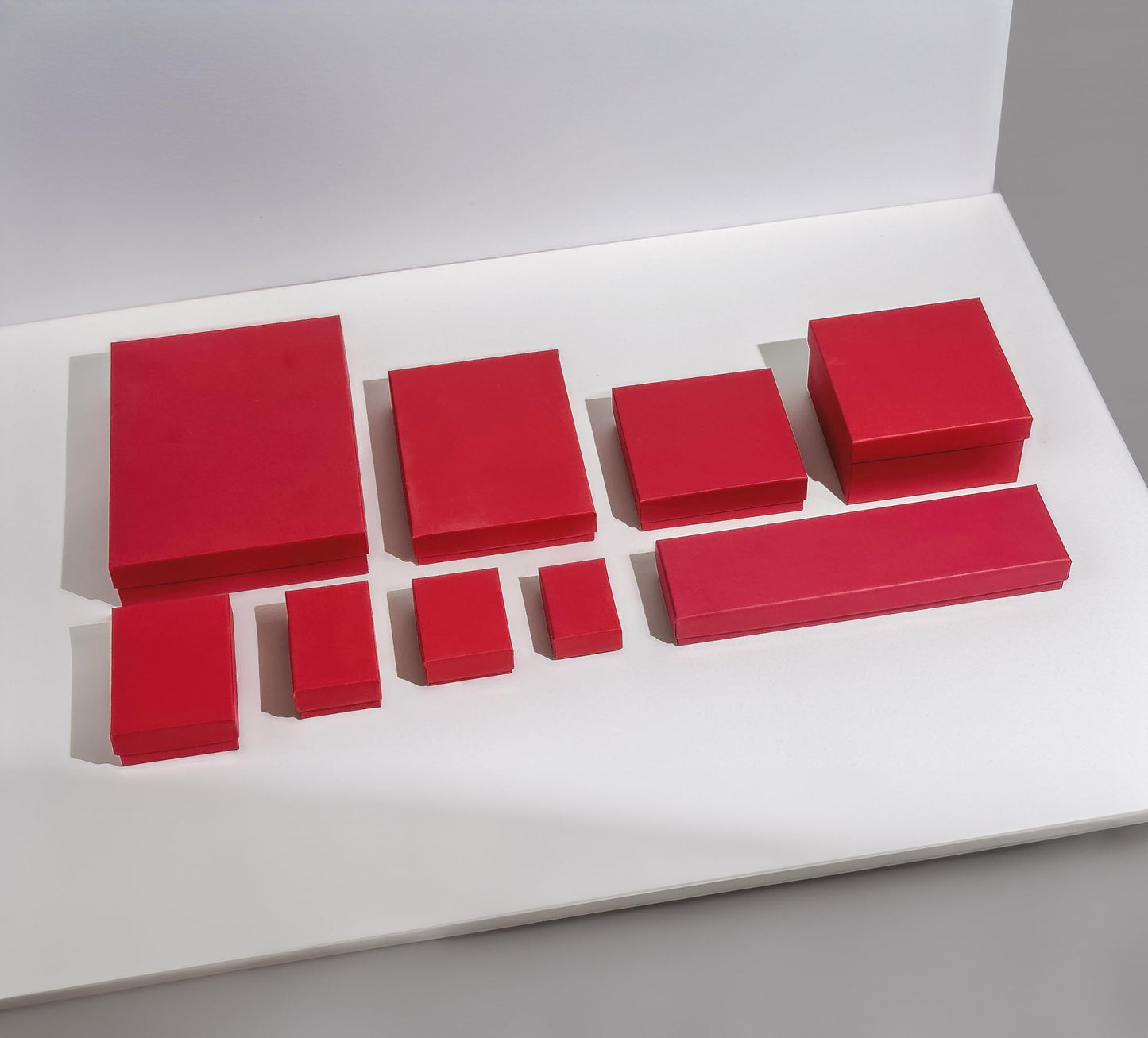 TheDisplayGuys - 25-Pack #53 Cotton Filled Cardboard Paper Jewelry Boxes Gift Case - Matte Red (5.4" x 3.9" x 1.0") - for Shipping or Storage