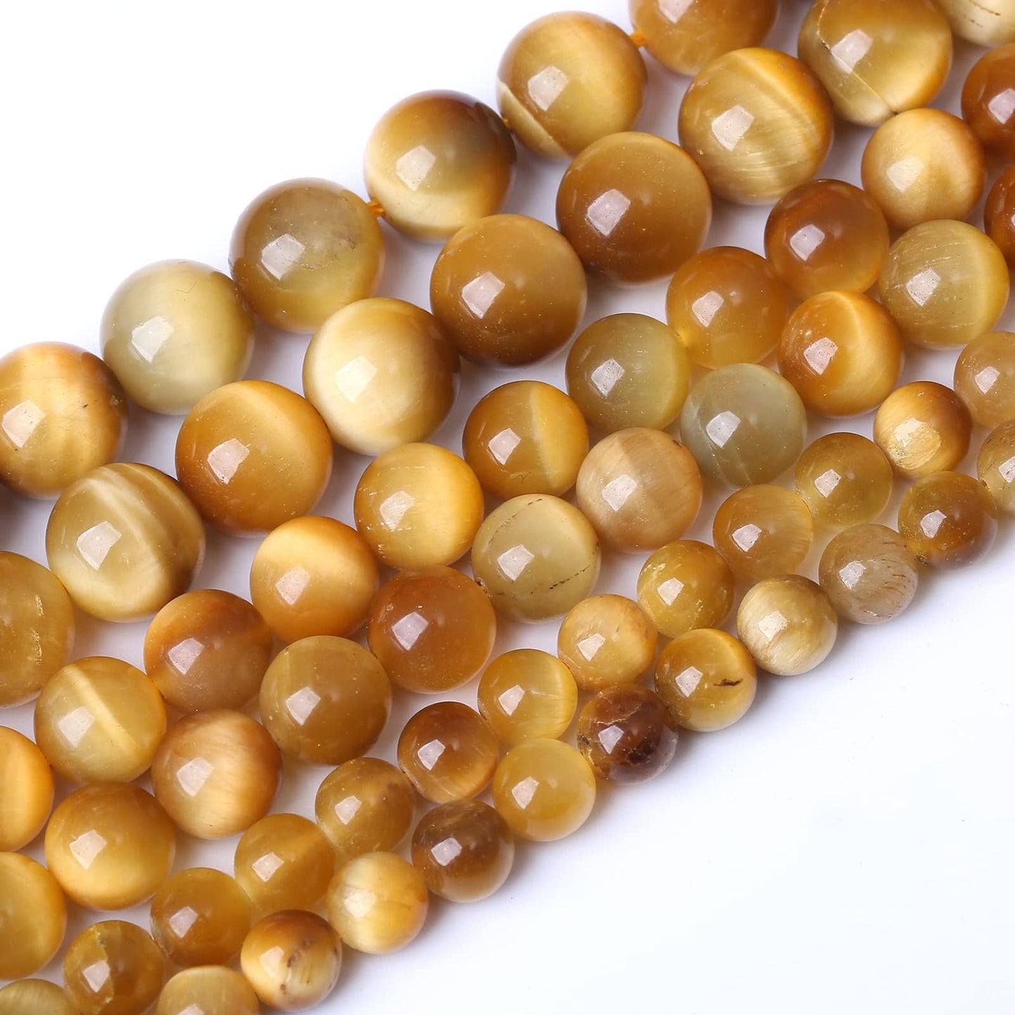 36PCS 10MM AAA Honey Gold Tiger Eye Stone Beads Natural Gemstone Bead Crystal Healing Energy Jewelry Making DIY 15 inches