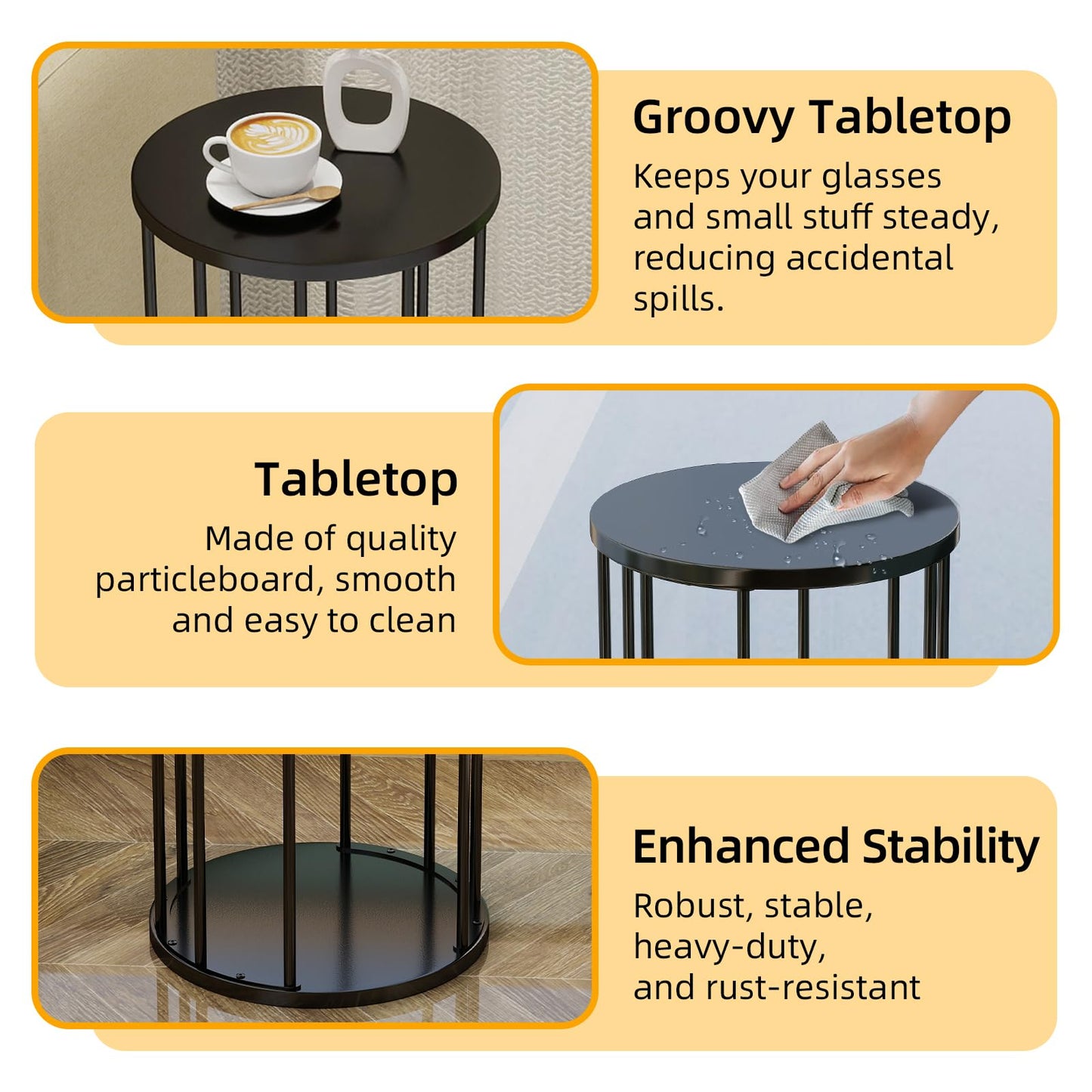 Leinade Plant Stand Indoor,small plant stool,Flower Pot Corner stand holder,Mid Century Heavy Duty Metal Tall Home Decor,Modern Round End Table,Small Rustic Display Stand for Living Room,Bedroom(Black,18In)