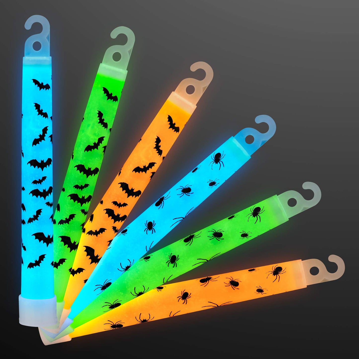FlashingBlinkyLights 25 Bats & Spiders Halloween Glow Sticks in Assorted Colors