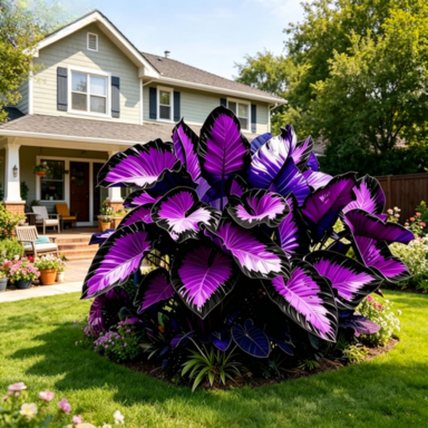 JWDSKT Elephant Ear Pattern - Excellent Landscaping Appeal, Ideal for Shade Gardens, Exquisite Variegated Blossoms-Drought-Tolerant, Striking Colors (6)