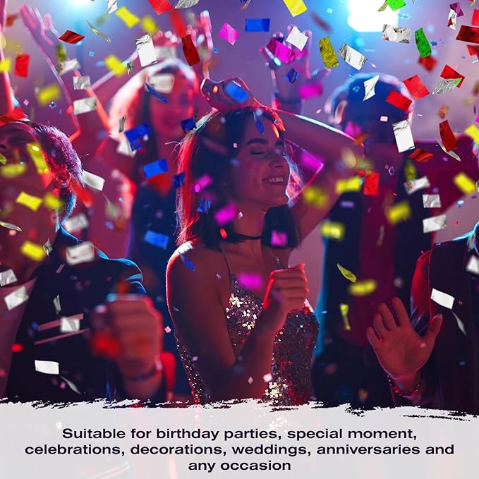 1.1lb Metallic Glitter Confetti Papers - Flame Retardant Foil Colored Paper Great for Birthday Party,Concerts,Celebrations,Weddings,Graduation Ceremonies