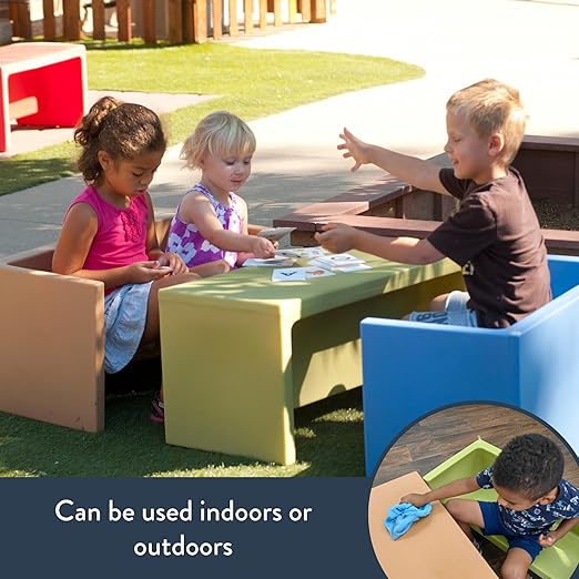 Children's Factory Adapta-Bench, CF910-056, Fern, Kids Flexible Seating, Classroom, Preschool and Daycare Furniture, Indoor or Outdoor Toddler Chairs