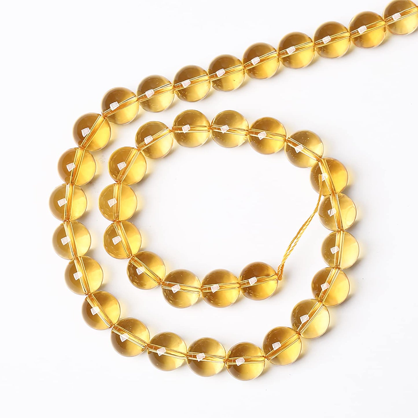 36pcs 10mm 7A Natural Citrine Beads Round Loose Spacer Crystal Energy Healing Power Stone Beads for Jewelry Making DIY Bracelet Necklace Accessories (Citrine, 10mm)