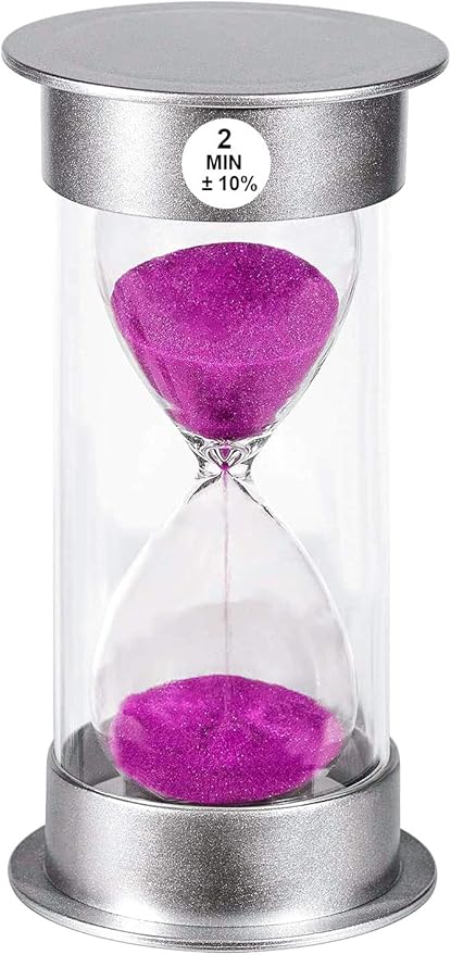 SuLiao 2 Minute Colorful Hourglass Timer - Large Sand Watch for Kids, Games, Classroom, Toothbrush Timer (Blue Sand)