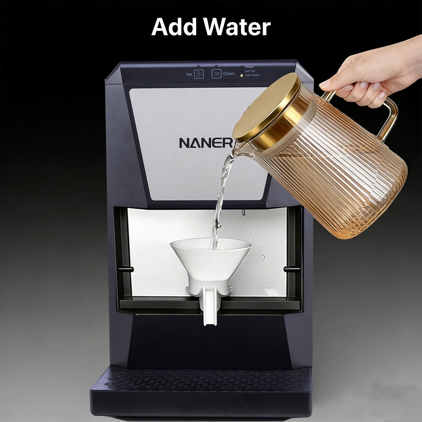 Naner 2" Clear Ice Ball Maker with IcyGem Technology,2 pcs in 50 Mins,60 pcs/Day,Sphere Ice Maker,Self-Cleaning,with Ice Tong for Bar Whiskey & Bourbon