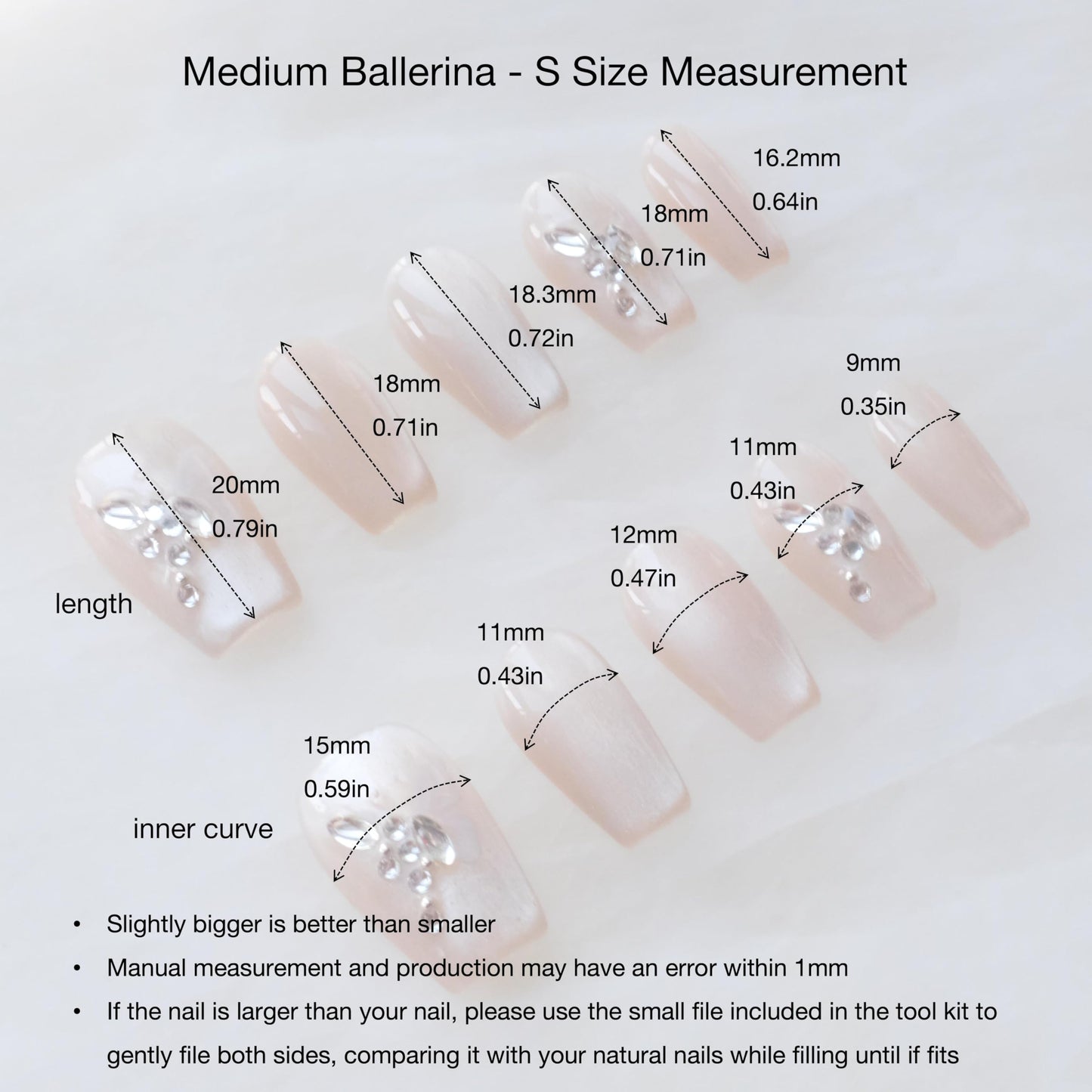 [GLORS] Purly Handmade Medium Ballerina Press on Nails | SCSbutterfly - Artistic Fake False Nail Tips with Butterfly and Cat-eye, 10 Pieces (Small, MB)