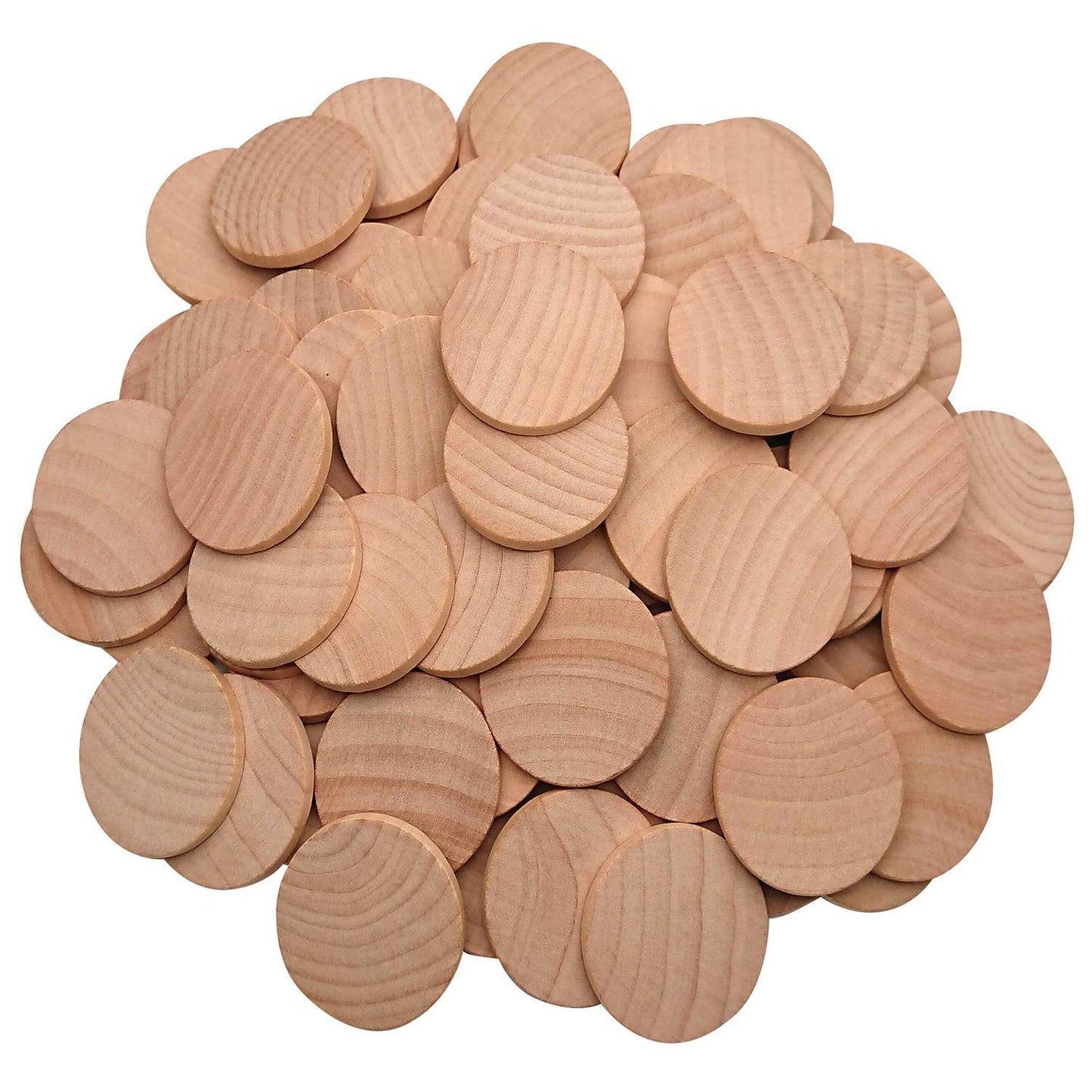1.5 Inch Natural Wood Slices Unfinished Round Wood Coins for DIY Arts & Crafts Projects, 200 per Pack.