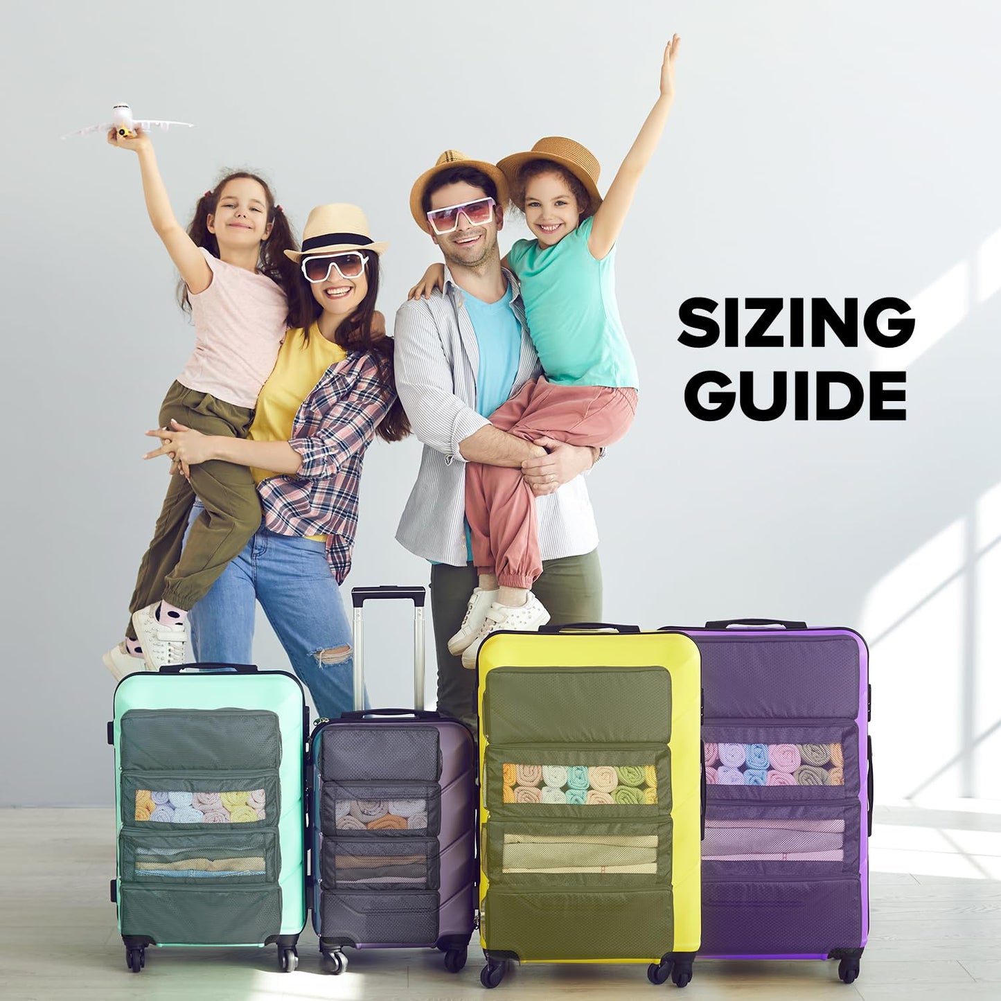 Suitcase Organizer, Travel Luggage Organizer Hanging Shelves Packing Cube Closet/Collapsible Portable Travel Organizer for Carry-on, Small, Black