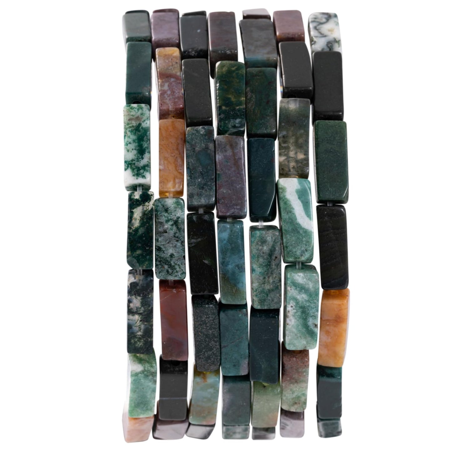 Natural Indian Agate Rectangle Tube Beads 4x13mm 38cm/str Loose Semi Gemstone Stone Beads for Making Bracelets Necklace Earrings