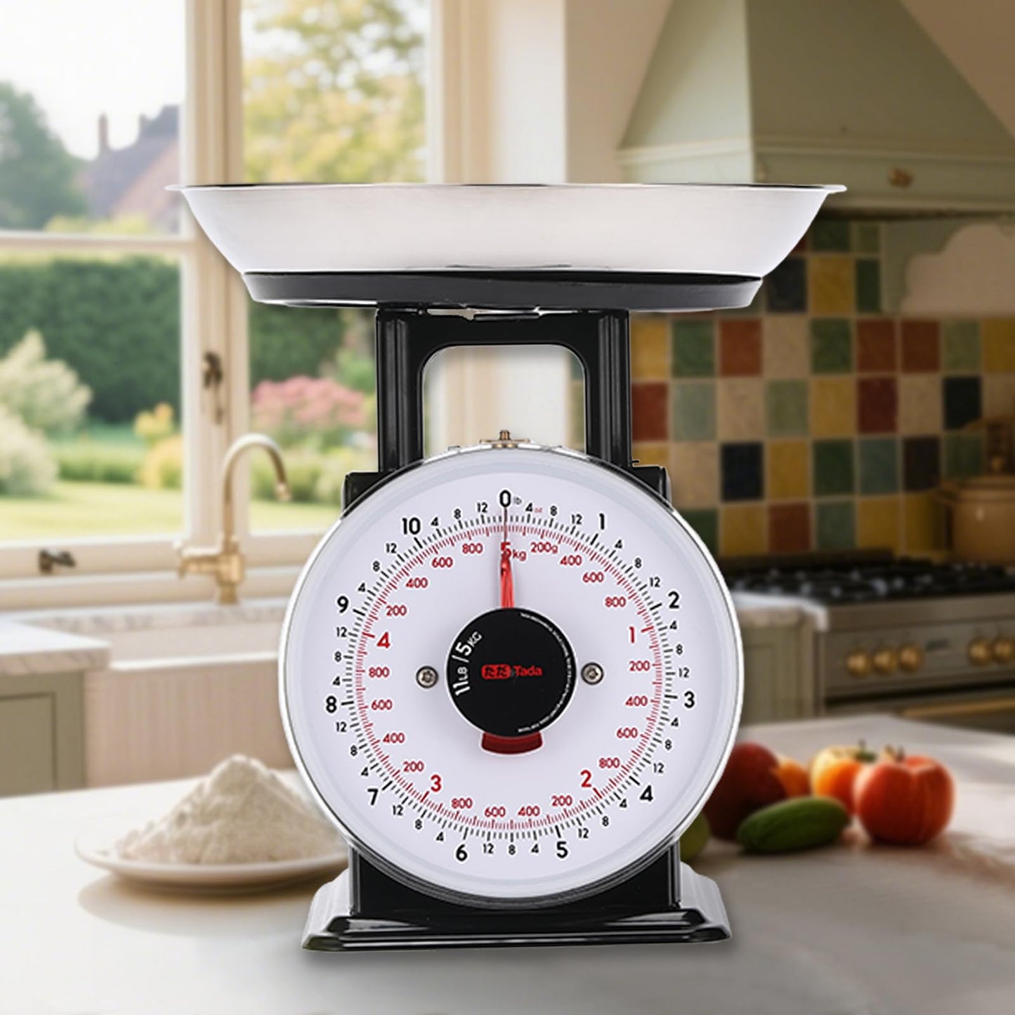 Tada 11lb Analog Kitchen Mechanical Food Scale Weighing Dial Scale with Bowl