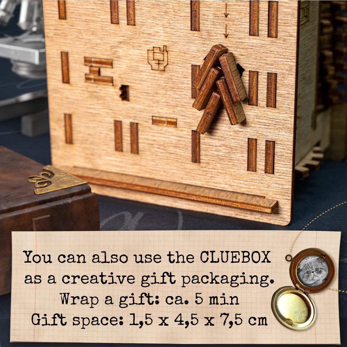 iDventure Cluebox Schroedingers Cat | Escape Room Puzzle Box | Challenging 3D Puzzle | Unique Gift Idea for Men an Women