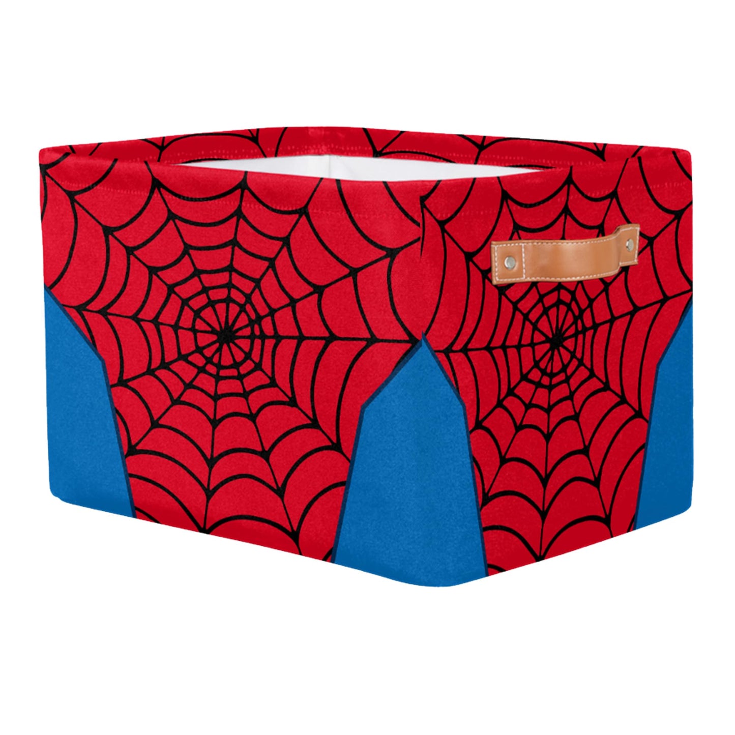 Rectangle Storage Basket with Handles, Cube Organizer Bins for Shelves Collapsible Toys Storage Box Clothes Baskets for Nursery Home Kids Room(Spider Web)