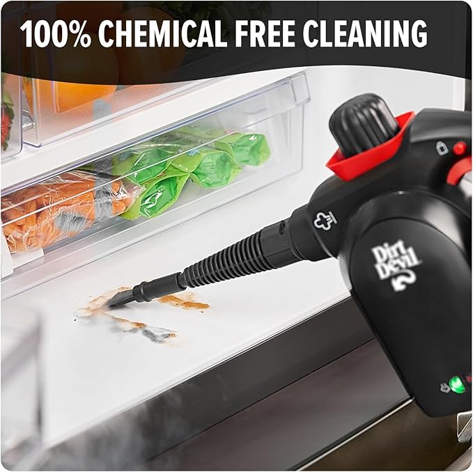 Dirt Devil 7-in-1 Handheld Steamer, Pressurized Steam Cleaner for Home Use, XL Water Tank, Includes Specialized Cleaning Tools, Portable Steam Cleaner for Bathroom, Clothes, Furniture and More