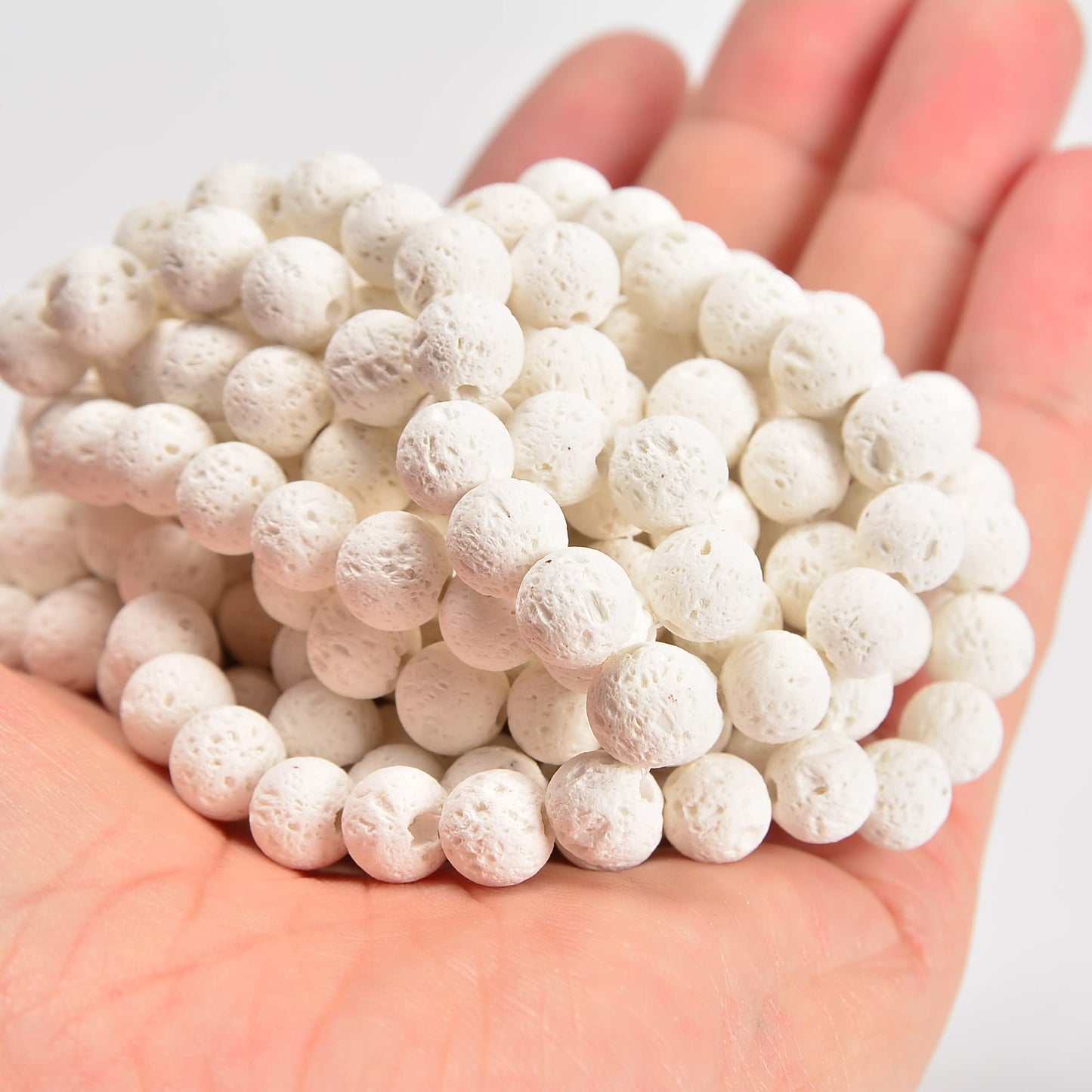 jodaying 10mm White Lava Round Chakra Beads Natural Gematone Loose Beads for Jewelry Making DIY 1 Strand 15"