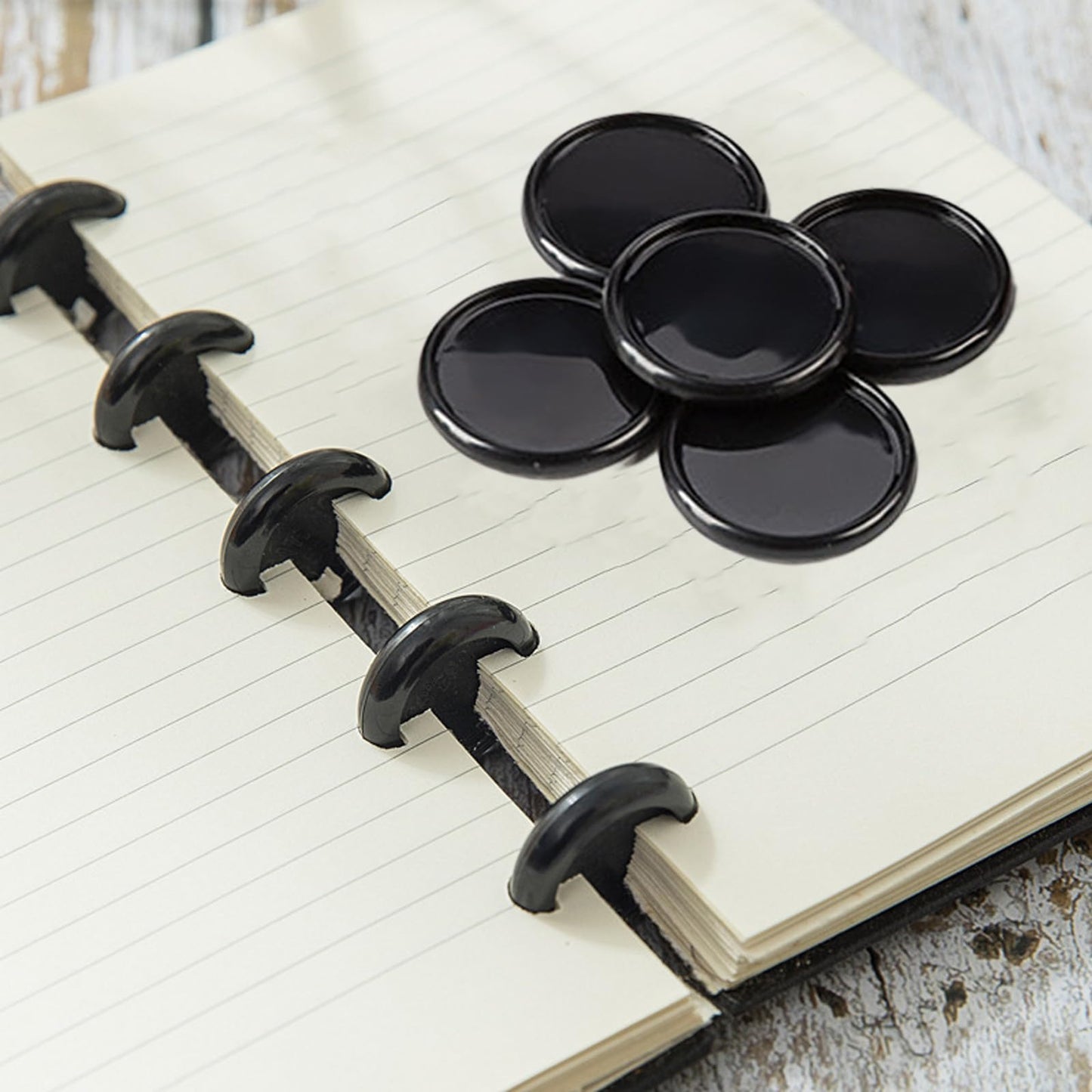 40 Pcs Discbound Disc 2 Inch Book Binding Discs, Black Expansion Discs Notebooks Planner Discs for DIY Notebooks and Planner Scrapbooking Supplies