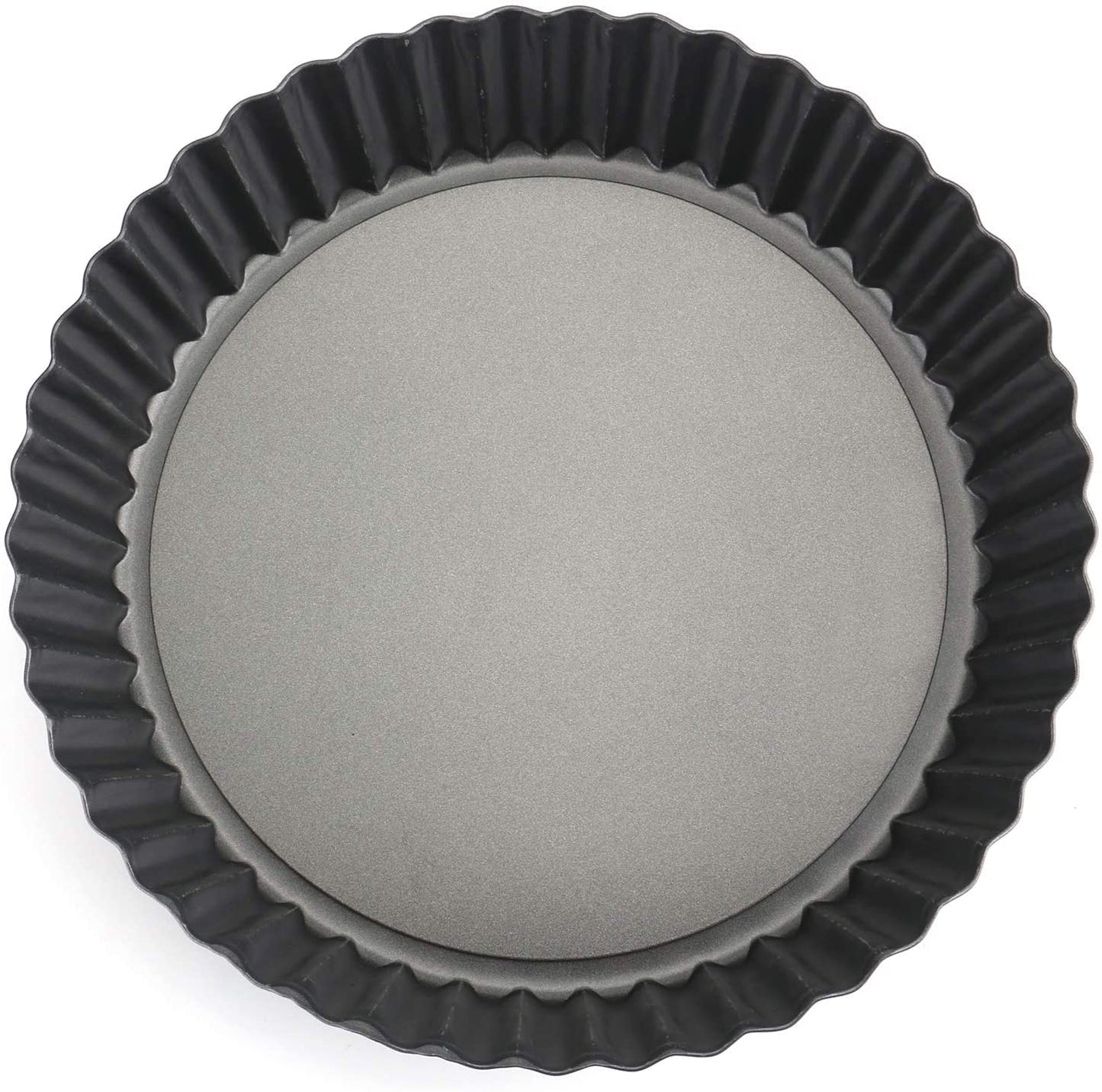 Tosnail 2 Pack Deep Tart Pan, 9.5" x 2" Quiche Pie Pan with Removable Loose Bottom, Fluted Baking Pan