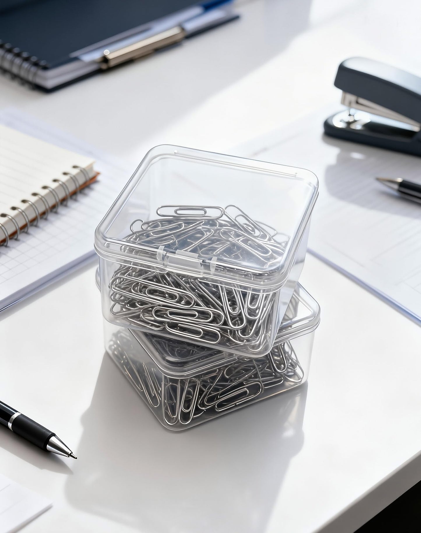 LJY 20-Pack 2.6x2.6x1.4in Clear Plastic Storage Boxes,Square Small Parts Organizer Containers with Lids for Jewelry,Beads,Crafts,Electronics,Stackable PP Plastic Boxes for Home Office Organization