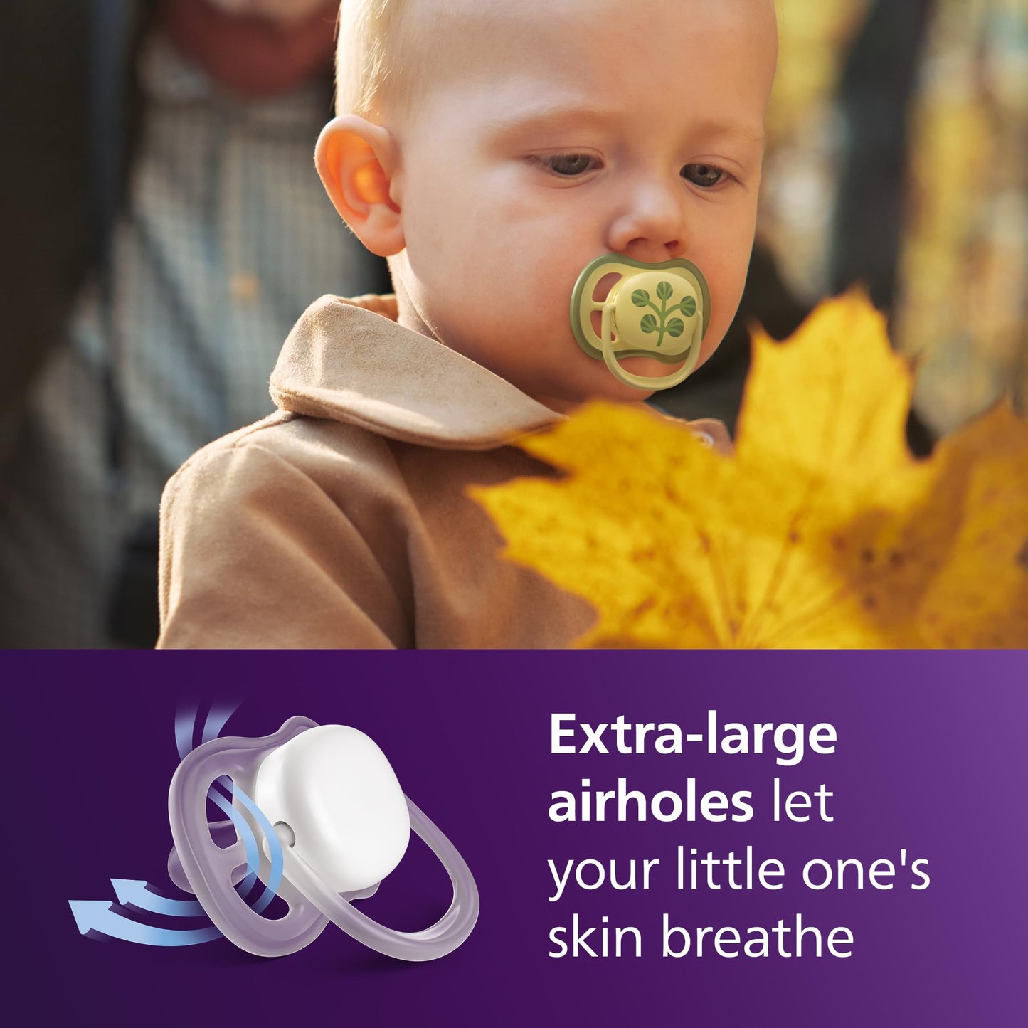 Philips Avent Ultra Air Pacifiers - Orthodontic Design, for Babies 18 Months+, Extra-Firm Silicone Symmetrical Nipple, BPA-Free, with 2 Sterilizing Cases, 4 Pack, SCF349/55