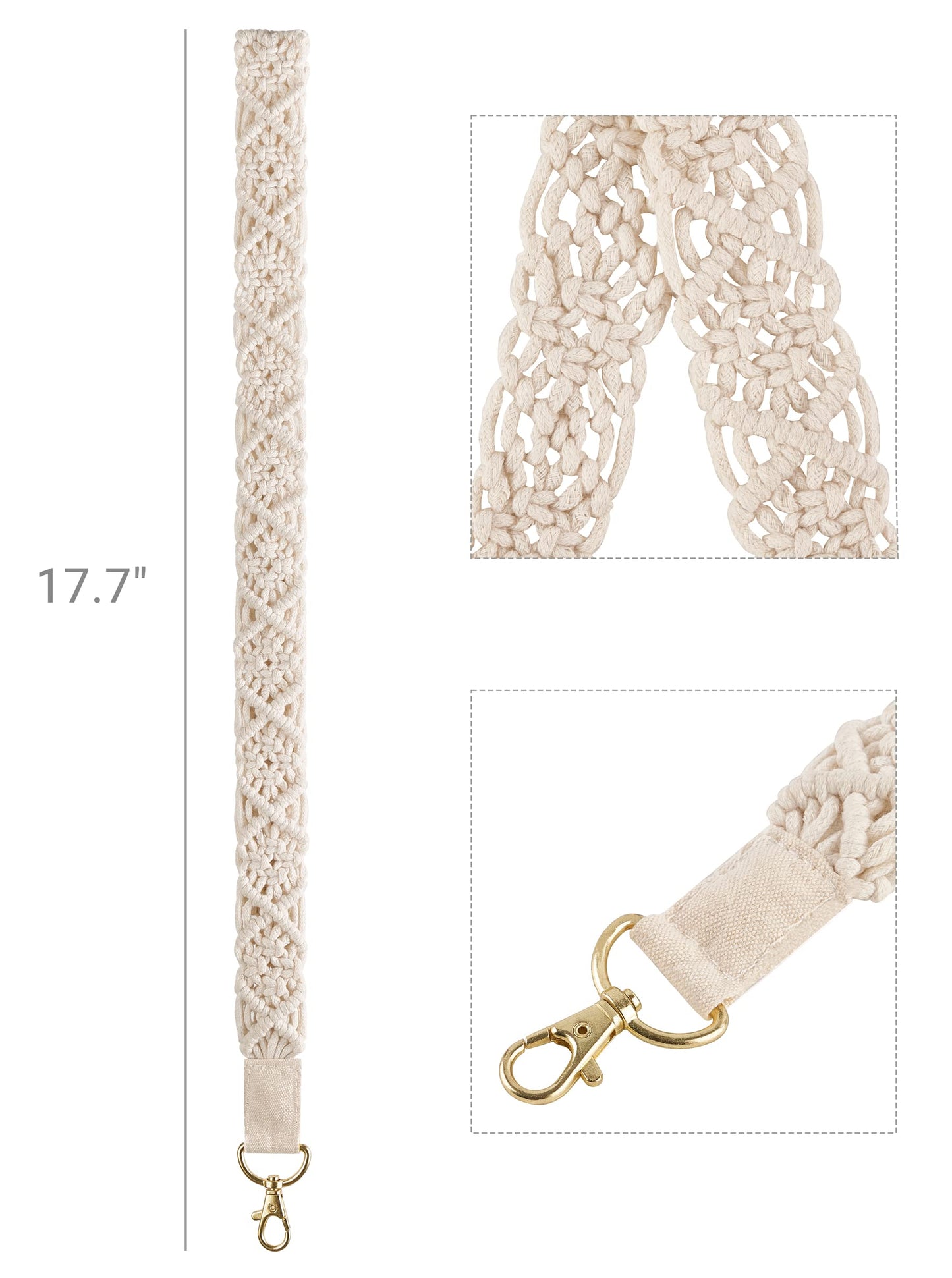 Mkono Set of 2 Boho Keys Organizer - Macrame Key Holder for Wall and Lanyard for Keys ID Badges