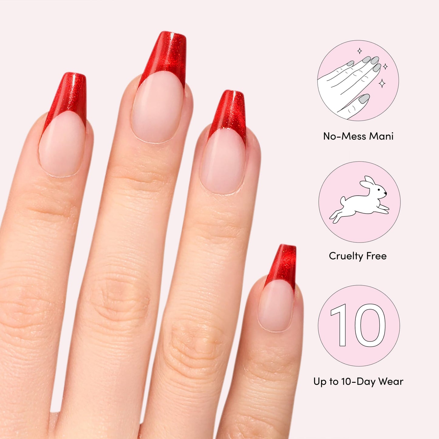 Dashing Diva Nailbliss Gel Manicure Set - Last Christmas - Salon Quality, Easy to Apply and Chip Resistant - Contains 28 Long Length, Coffin Shaped, Glue On Gel Nails
