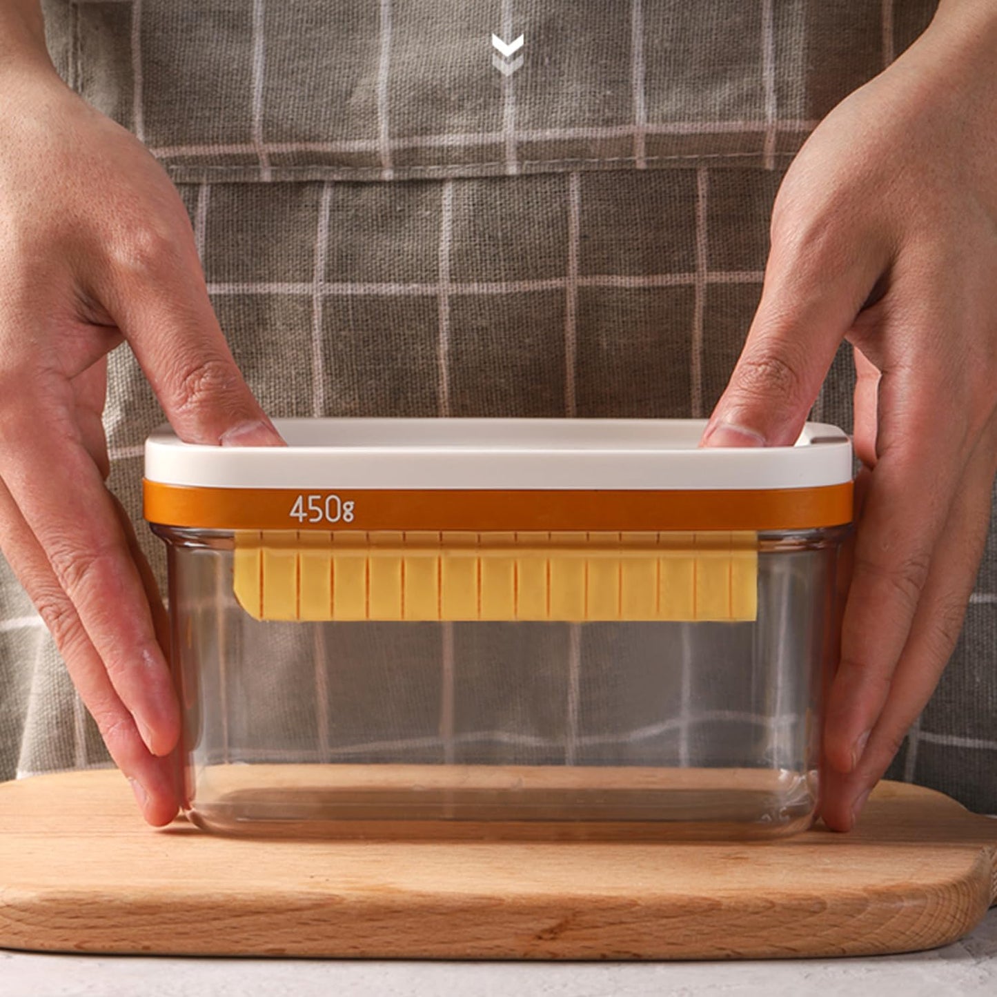 UNIVIVO Butter Slicer Cutter, Stick Butter Container Dish with Lid for Fridge, Easy Cutting Two 4oz Sticks Butter (Large-450g)