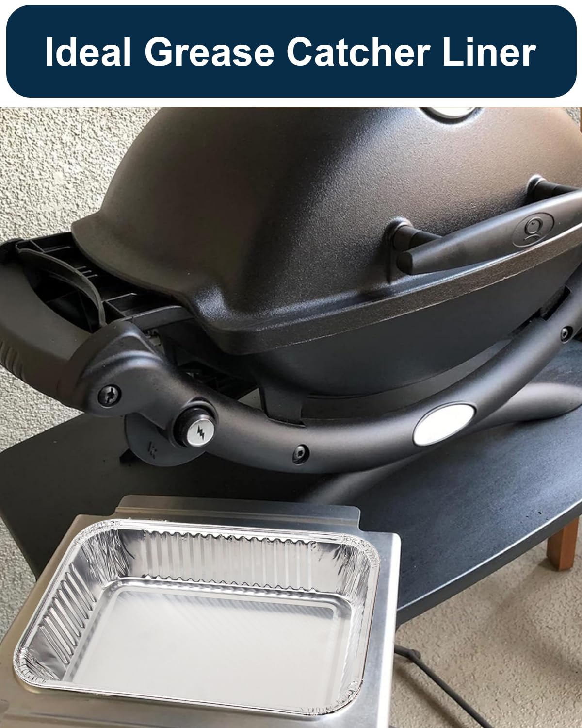 Matchwaves Drip Pans for Weber, Disposable Aluminum Foil Grease Trays for Weber Grills, Universal Replacement Liners for Weber Series, 8.6" x 6" - 20 Pcs