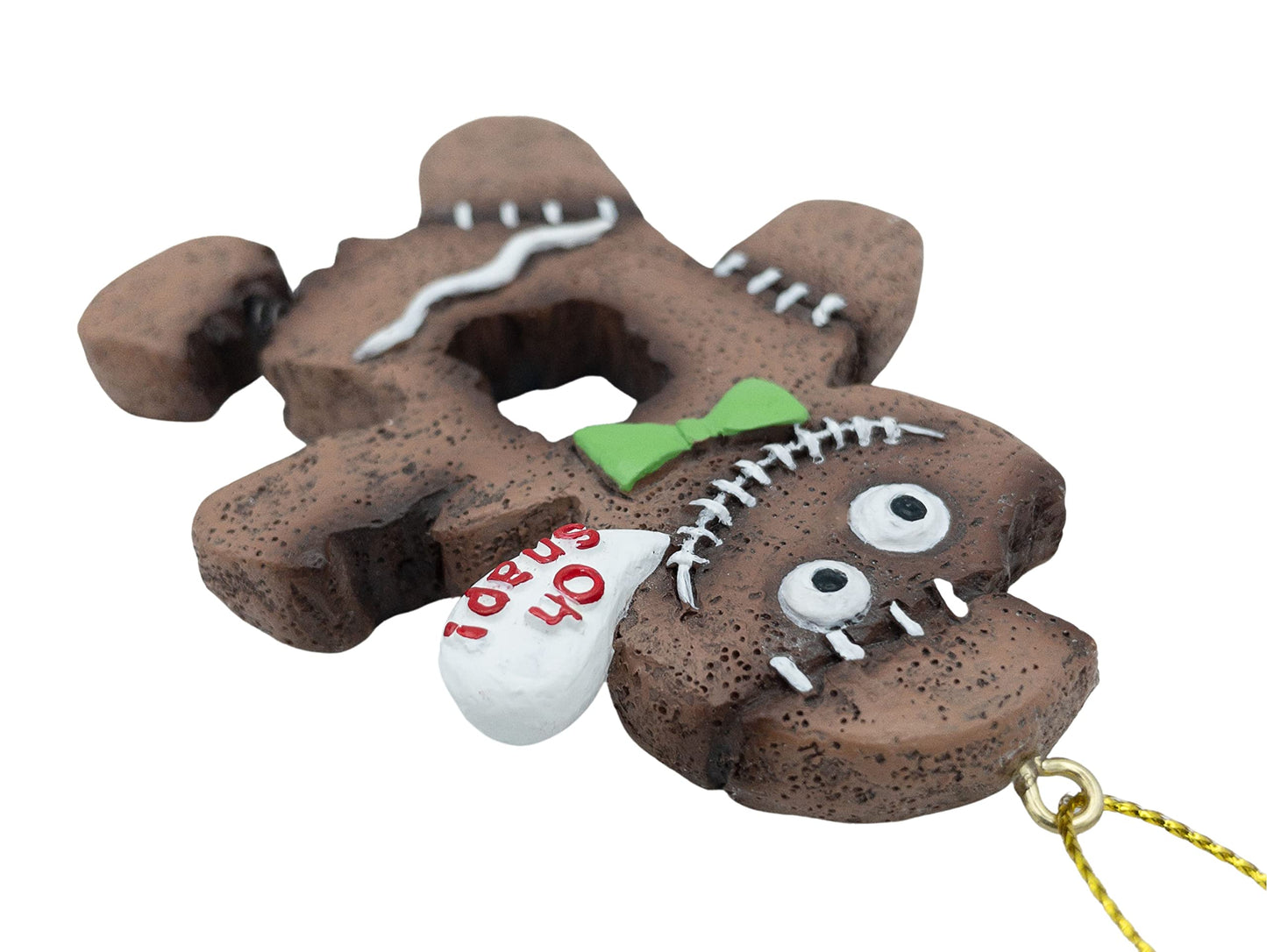 Gingerbread Man Zombie Monster Cookie Oh Snap! Broken Leg Ugly Halloween Christmas Tree Ornament