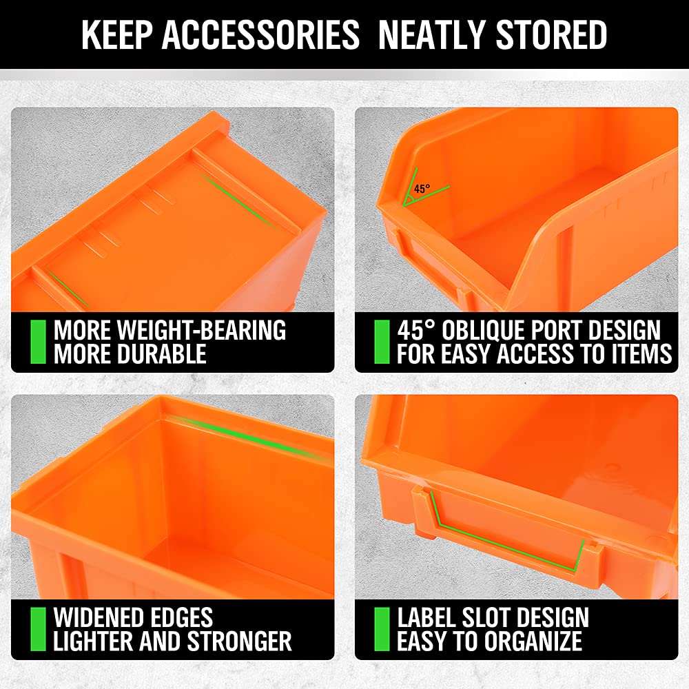 SWANLAKE GARDEN TOOLS 30-Bin Wall-Mounted Storage Bins, Heavy-Duty Garage Tool Organizer for Screws, Nuts, Bolts, Nails, Small Hardware Parts - Easy Installation and Customizable