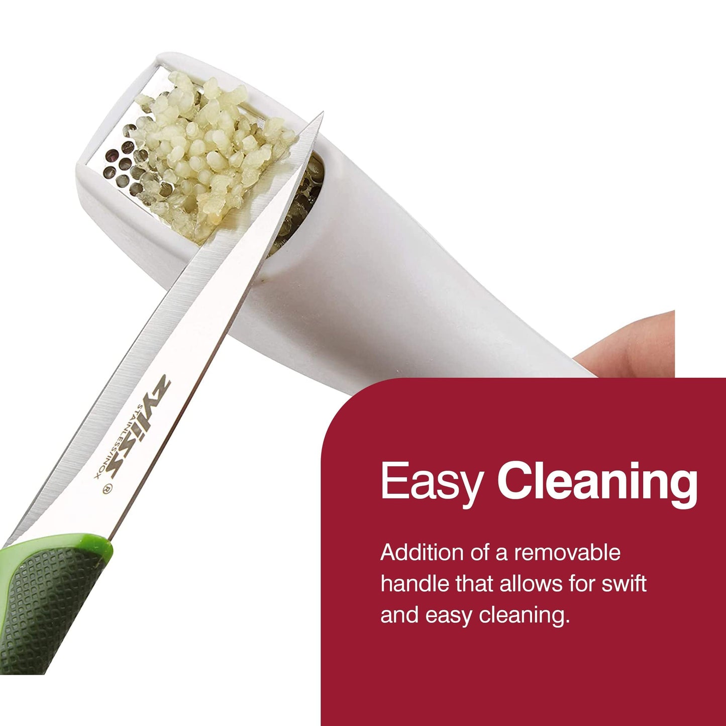 Zyliss Easy Clean Garlic Press - Lightweight, Easy-to-Use Garlic Mincer & Crusher for Food Prep & Kitchen Accessories