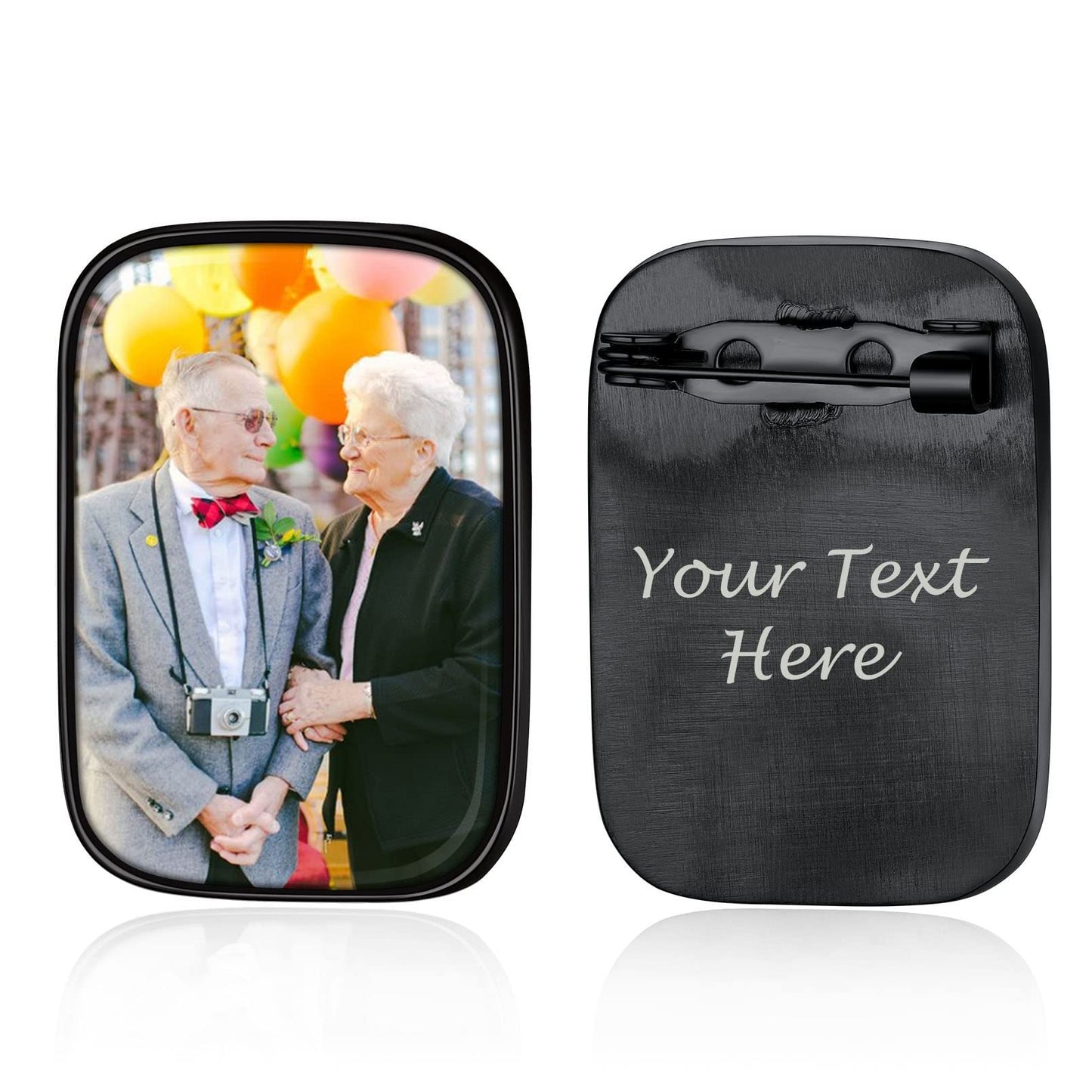 Custom4U Photo Bouquet Charm Customized Personalized Memorial Funeral Pins with Pictures for Men