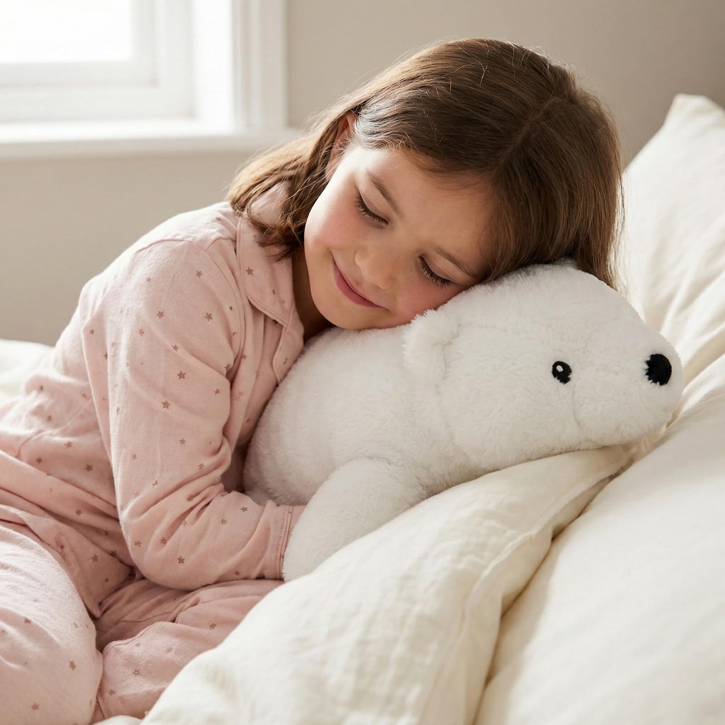 WEIGEDU Large Plush Polar Bear Stuffed Animal – 20" Soft White Cuddly Toy for Kids, Toddlers & Polar Bear Lovers – Adorable Sleeping Pillow Buddy for Bedtime, Travel & Gifting