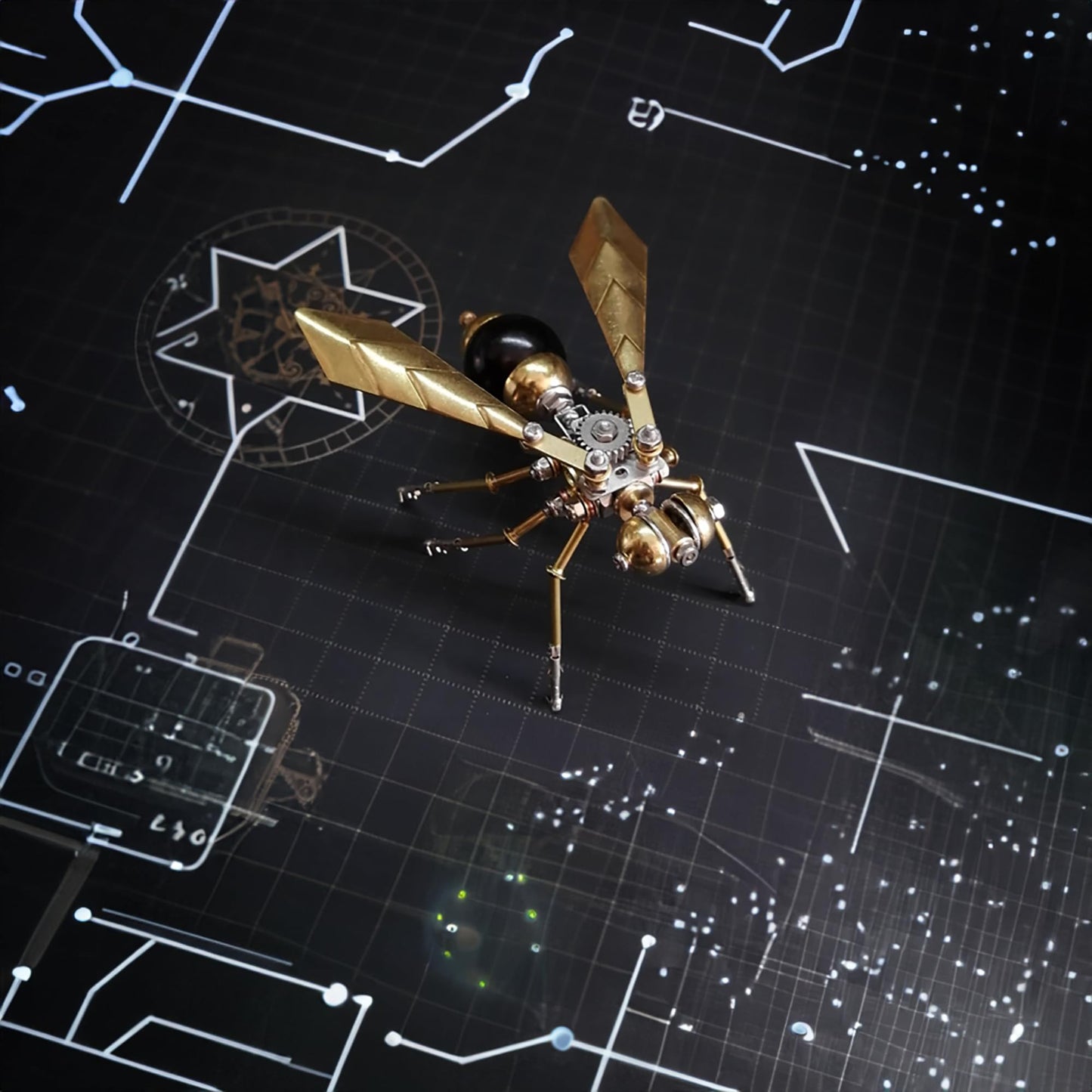 3D Metal Insect Hornet Model Kit, Steampunk Bug Mechanical 3D Puzzle Assembly,DIY Pprojects Metal Building Hobby Kits,Making Kit Arts and Crafts Cool for Birthday(Hornet)