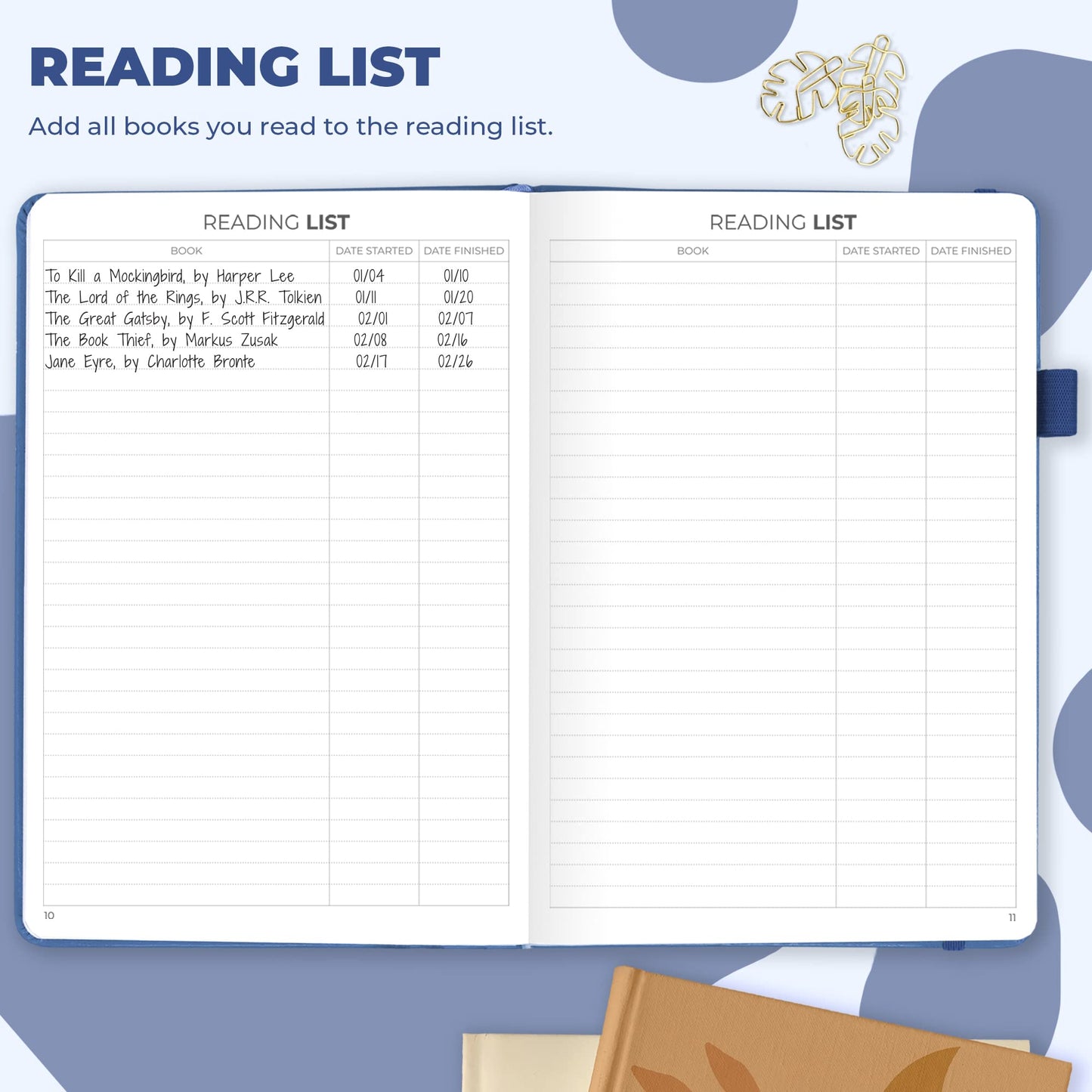 Clever Fox Reading Journal – Book Review Log – Gift Accessories for Reading Lover – Book Journal for Kids & Adults – A5, 5.8”x8.3” (Blue)