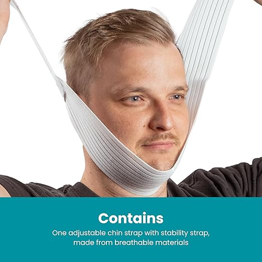 LifeSource Made in USA Anti Snoring Chin Strap for CPAP Users, Chin Strap for Snoring Solution, Breathable, Adjustable, Latex Free, Comfortable Sleep Support for Men & Women, Snoring Support
