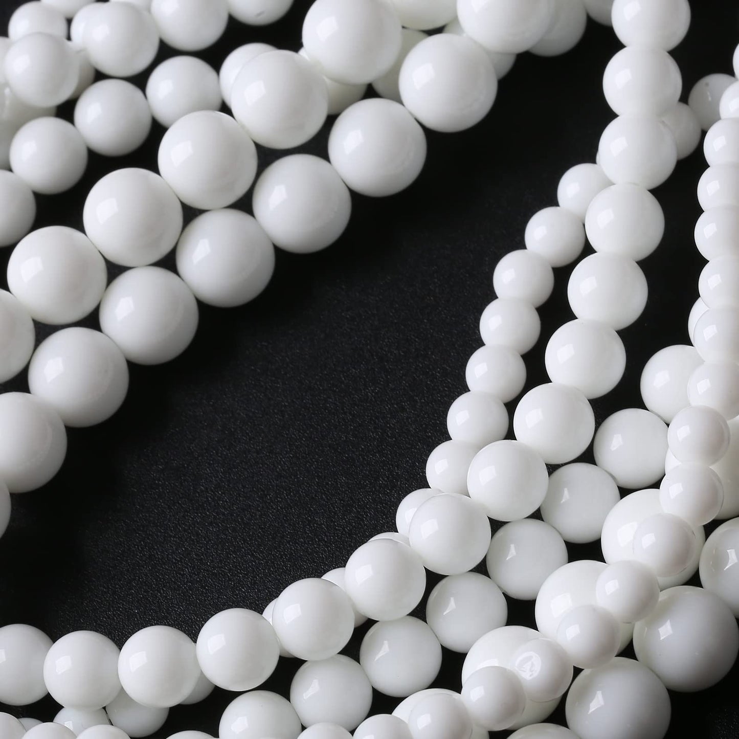 60PCS 6MM Natural White Agate Stone Beads Round Shape Suitable for Jewelry DIY Bracelet 15 Inches