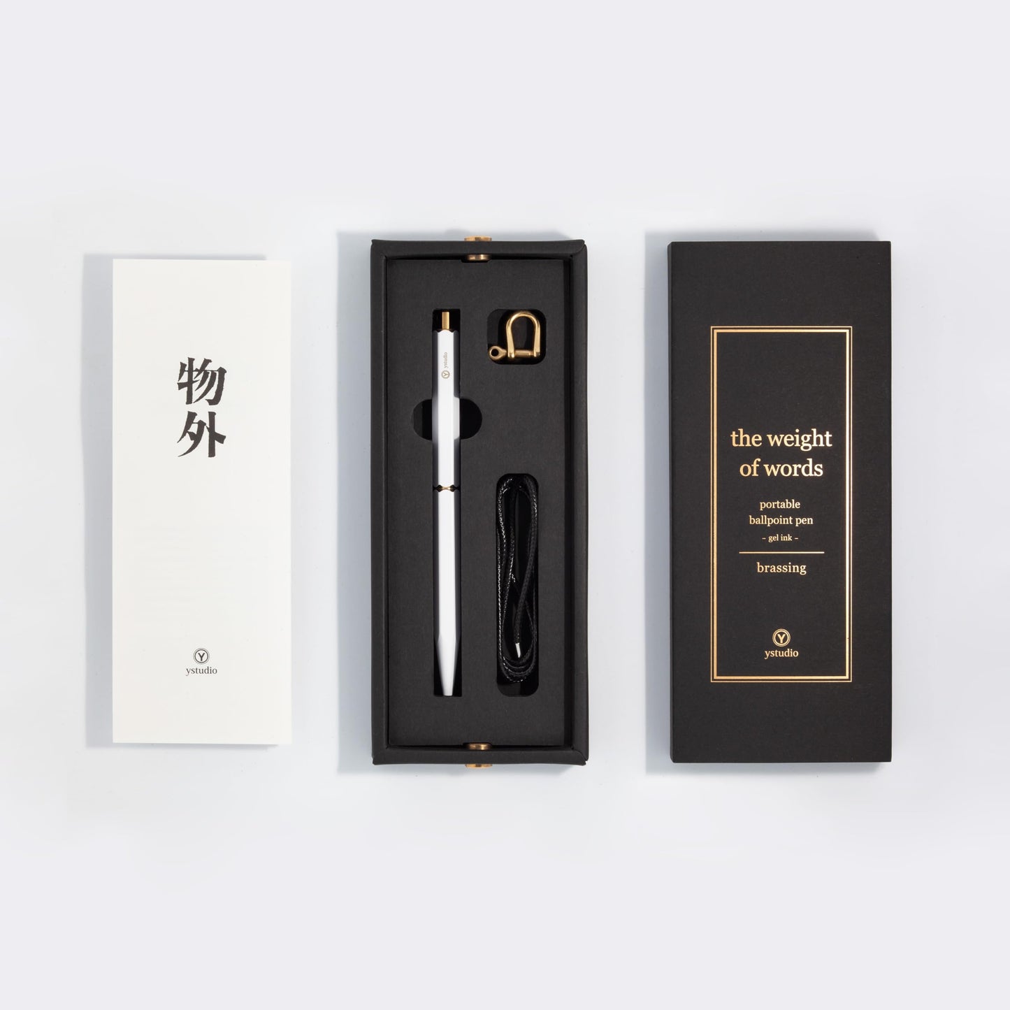ワイスタジオ(Ystudio) Y-studio YS-STAT-26 Portable Ballpoint Pen, Gel Ink, White