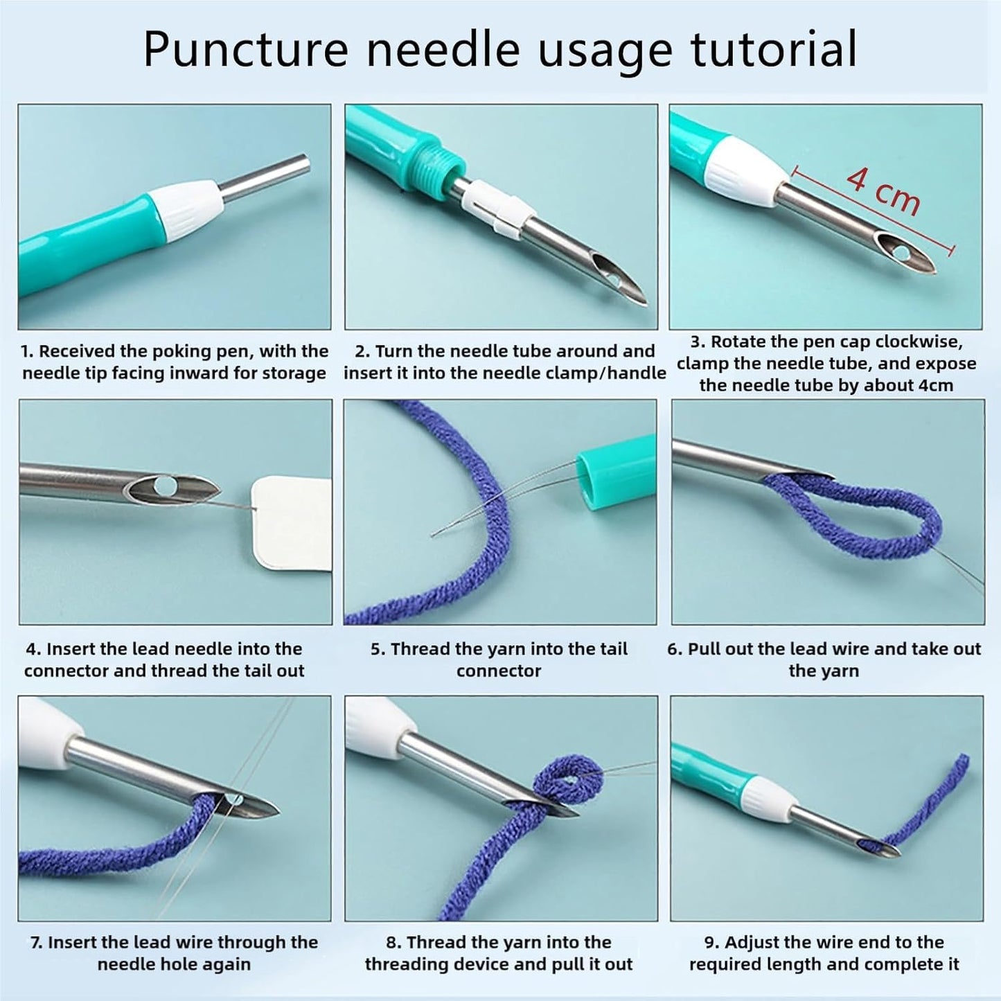 Punch Needle Kit for Beginners, Punch Stitching Kit for Adults, Needle Punch Kits for Adults, Brown Bear in The Forest DIY Embroidery Set for Crafts and Home Décor