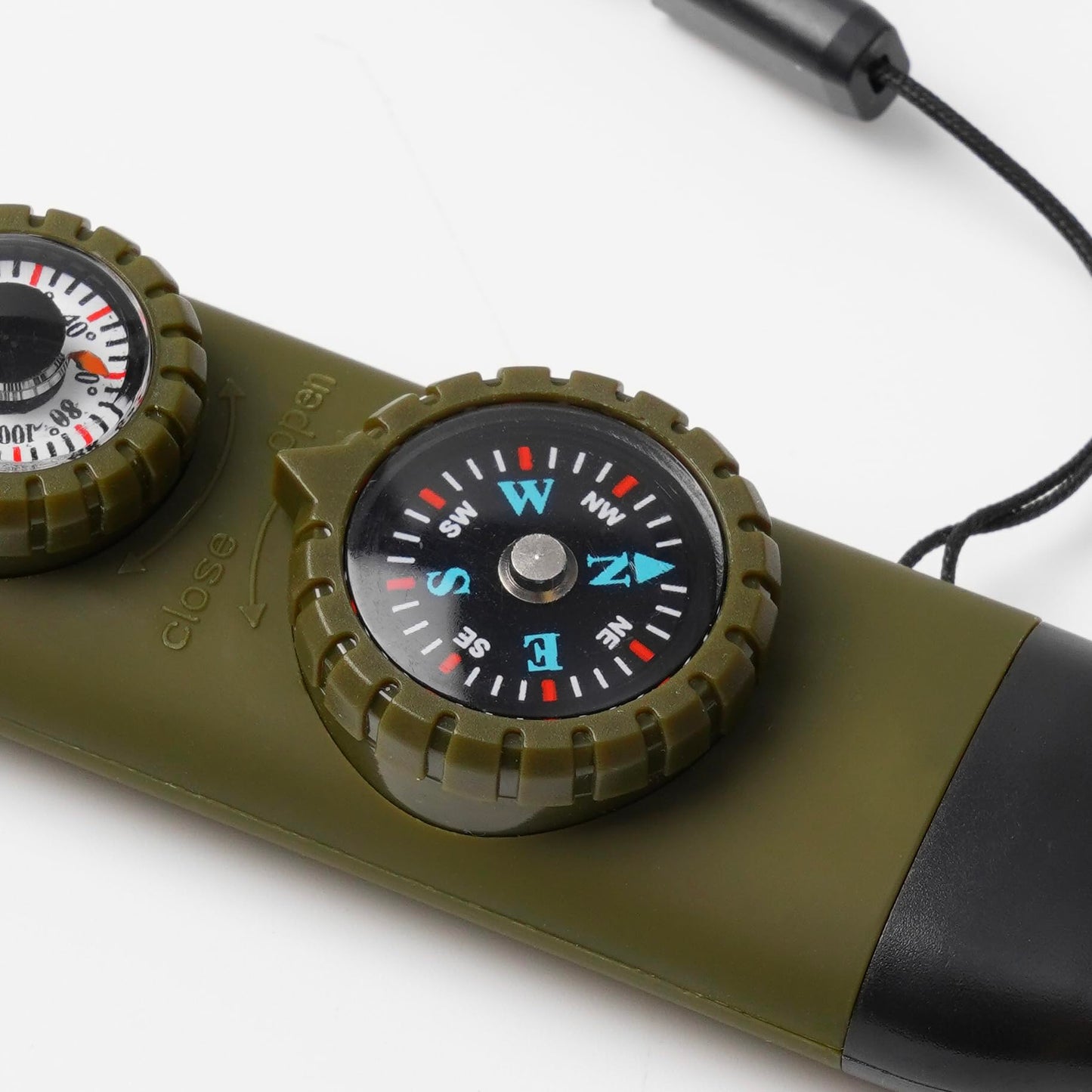 Viriber Emergency Survival Safety Whistle，Whistle for Kids with Lanyard,Compass,Thermometer,Ideal for Kayaking, Boating, Hiking, Camping, Climbing(Green)