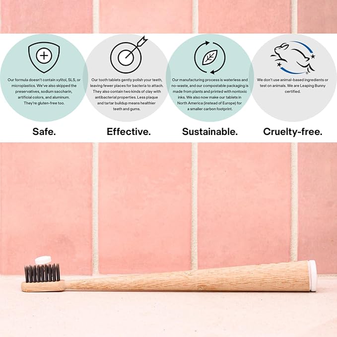 Now w/Nano-HYDROXYAPATITE, New Formula, Unpaste Toothpaste Tablets, Fluoride-Free Mint Remineralizing Tablet, Xylitol Free, Vegan, Plastic Free, Travel-Friendly, Resealable Packet, 125ct/2 mo Supply