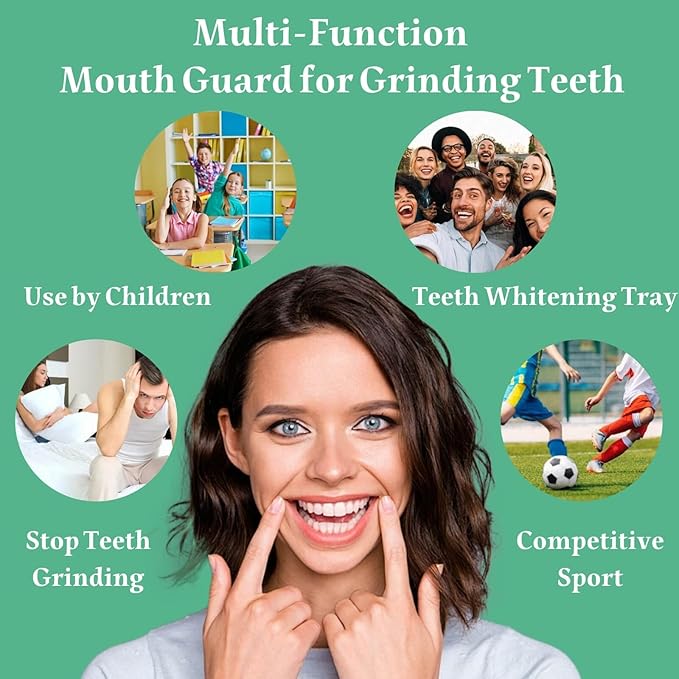Mouth Guard for Clenching Teeth at Night, 4 Pack Night Guards for Teeth Grinding, Reusable Teeth Grinding Mouth Guard, Mouthguards for Grinding of Teeth
