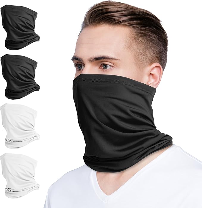 VULKIT 2 Pack Neck Gaiter Face Mask Scarf Reusable Bandanas Tube UV Protection Balaclava Outdoor Sport for Men and Women